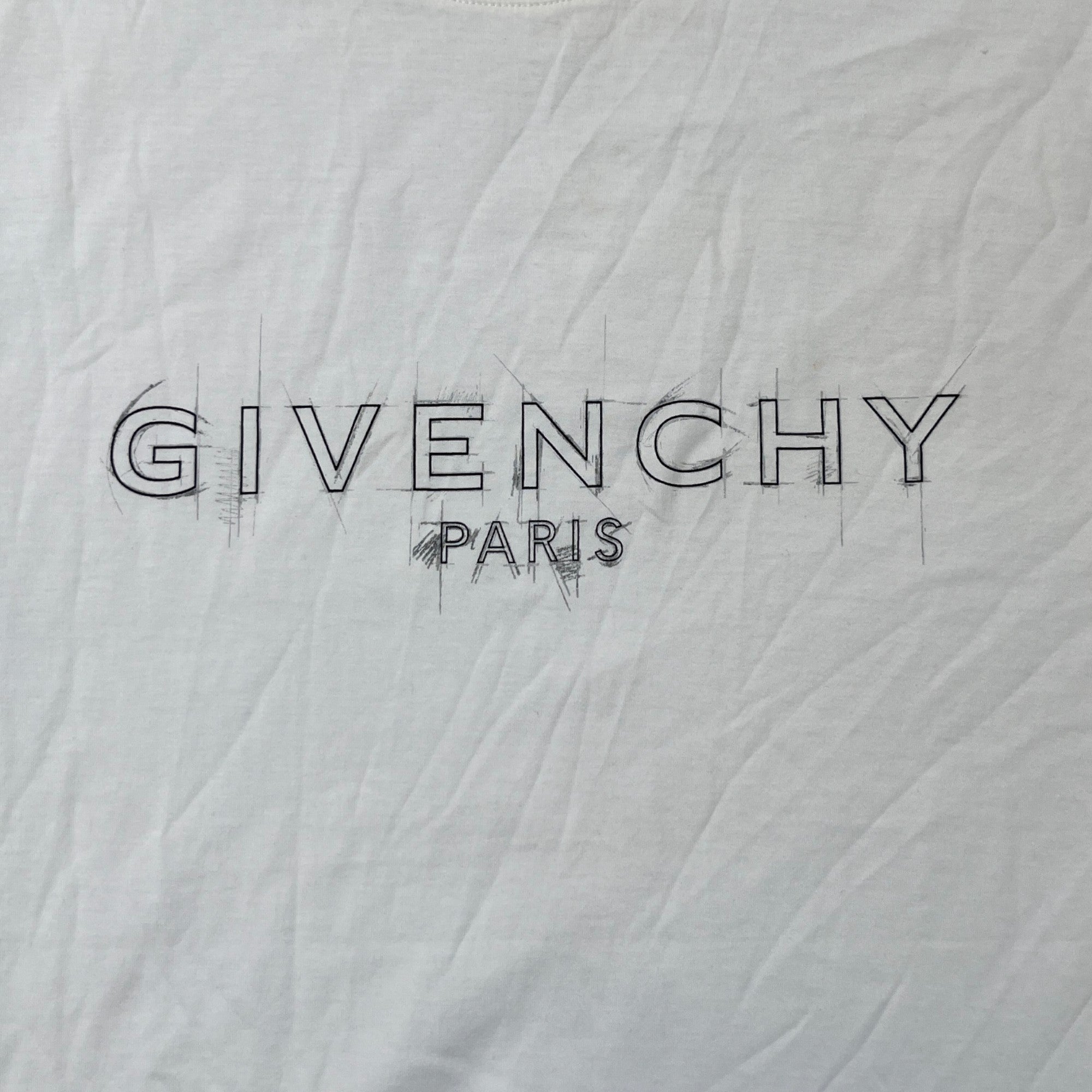 Men's Logo Print T-Shirt White Size XXL