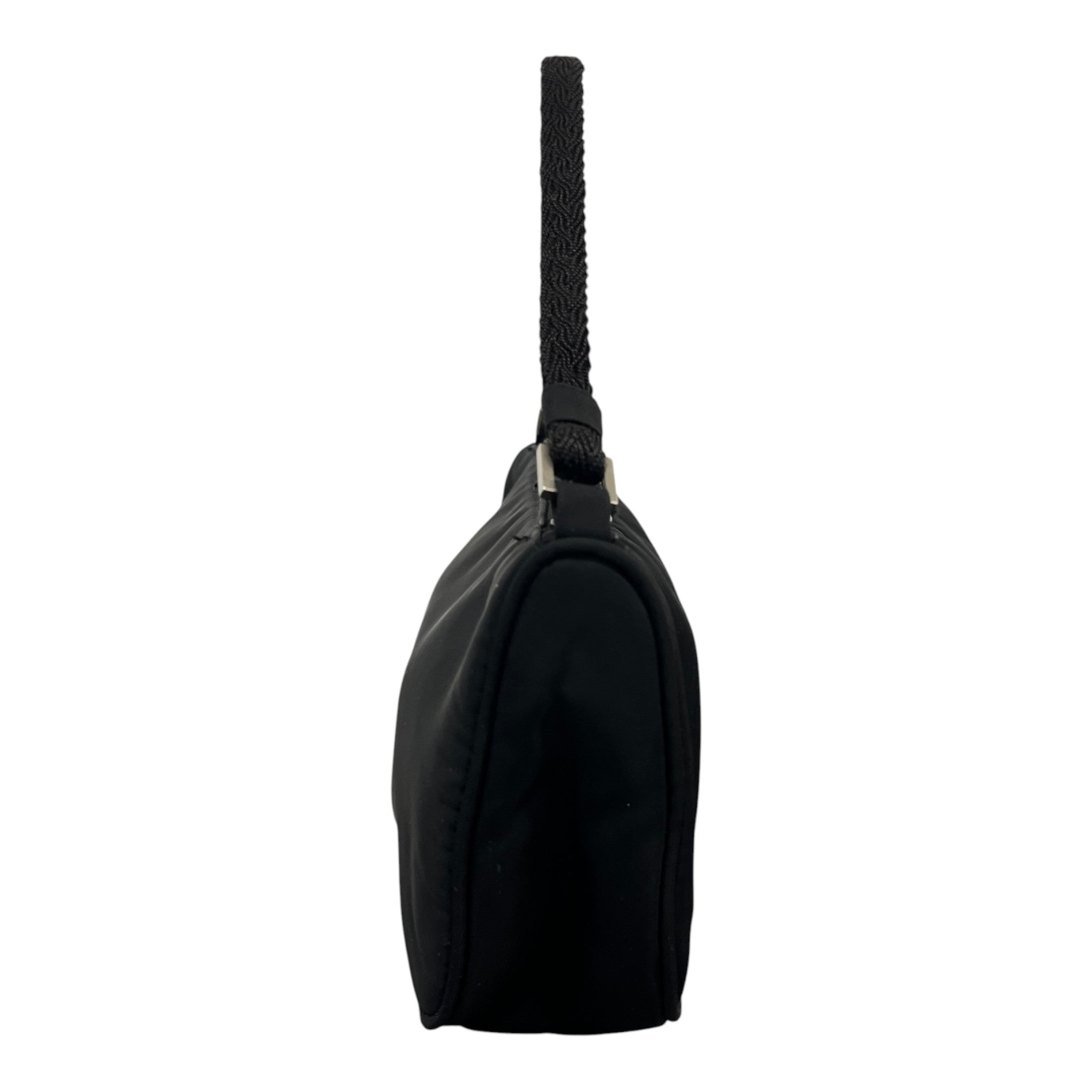 Women's Re-Nylon Plaque Logo Shoulder Bag Black