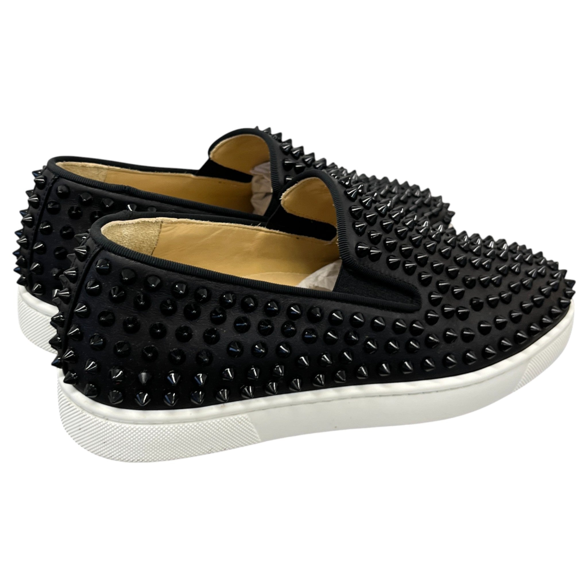 Men's Roller Boat Flat Spike Loafers Black Size EU 40 / UK 6