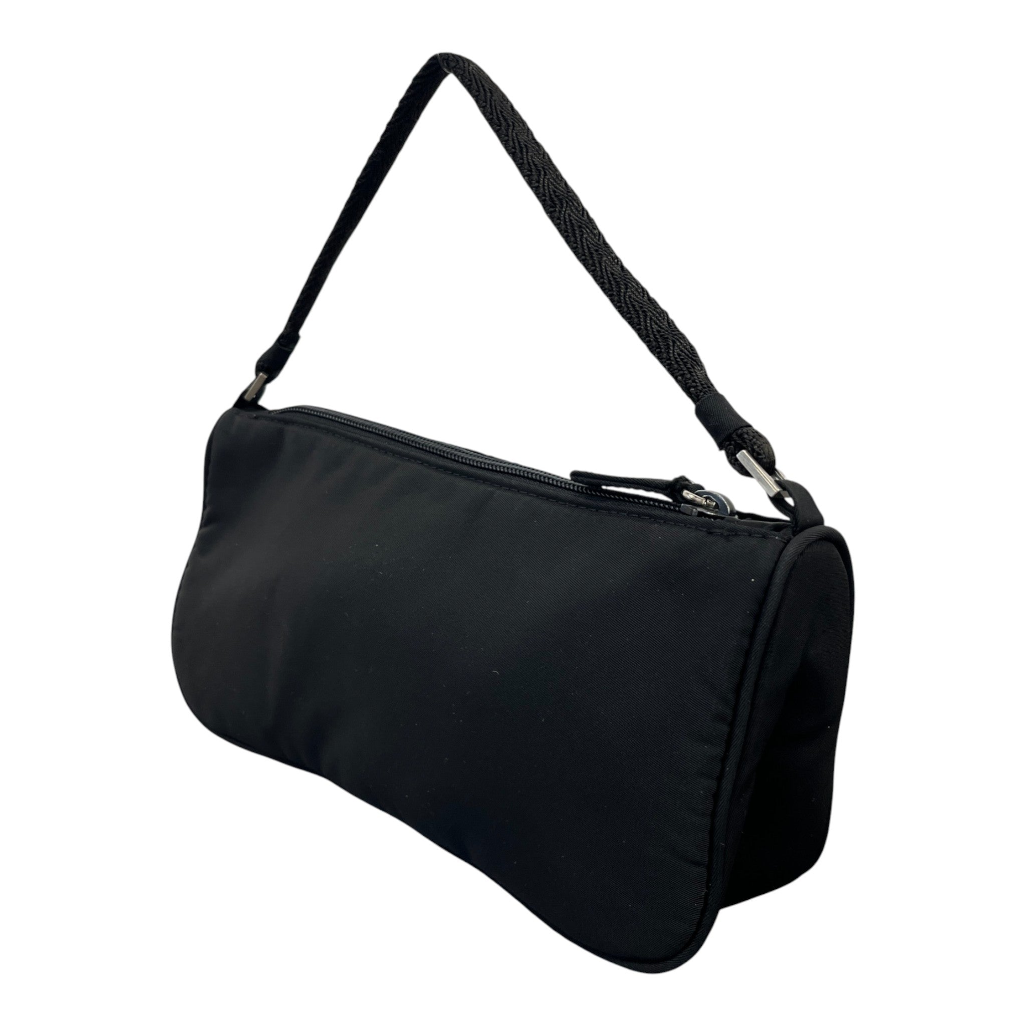 Women's Re-Nylon Plaque Logo Shoulder Bag Black
