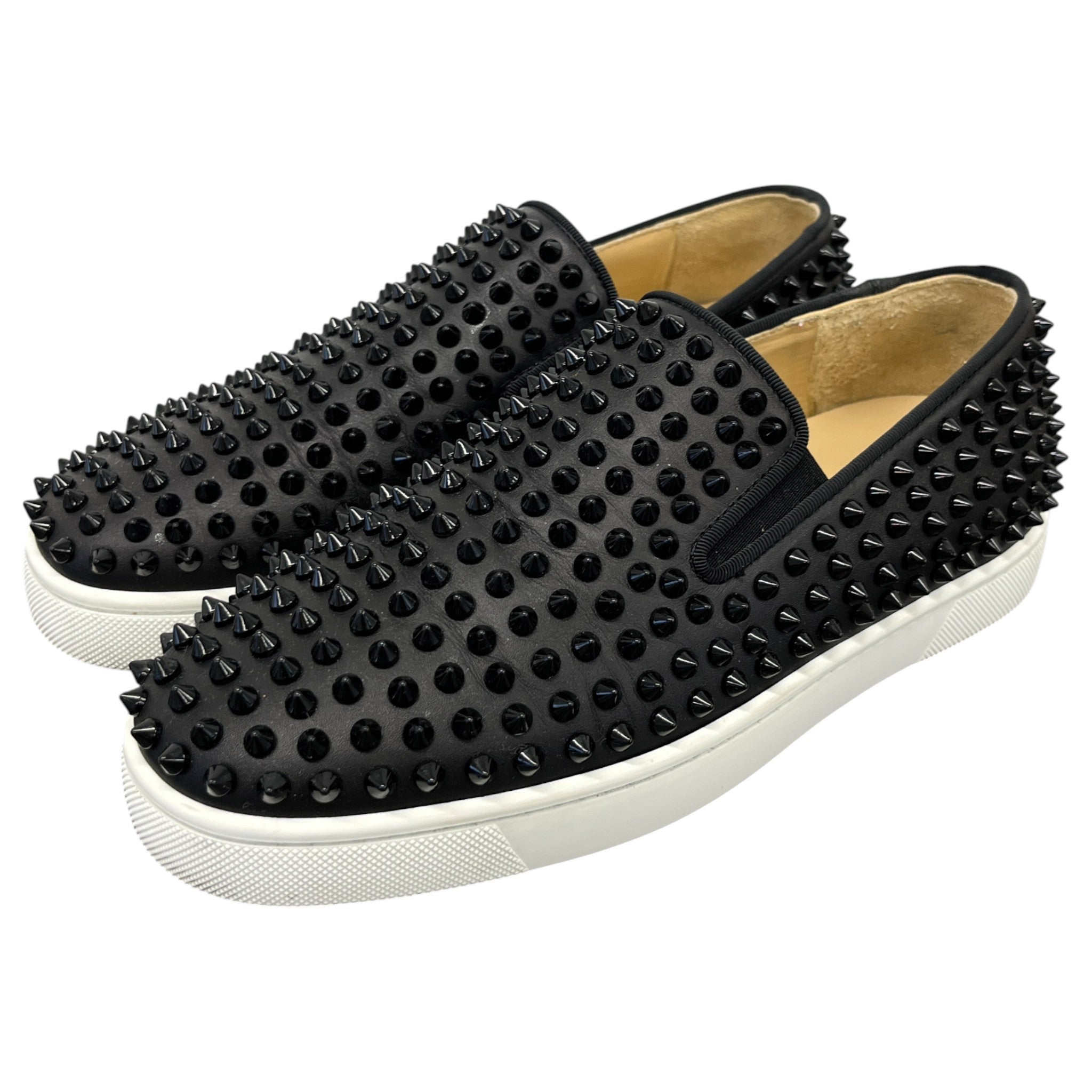 Men's Roller Boat Flat Spike Loafers Black Size EU 40 / UK 6