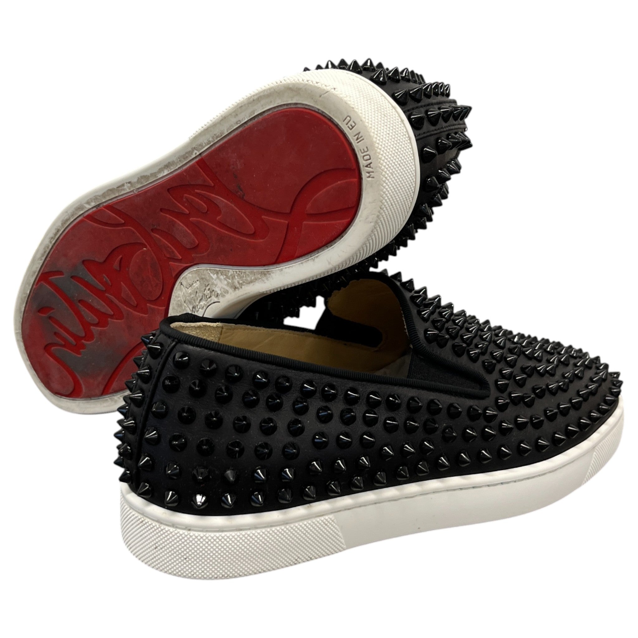 Men's Roller Boat Flat Spike Loafers Black Size EU 40 / UK 6