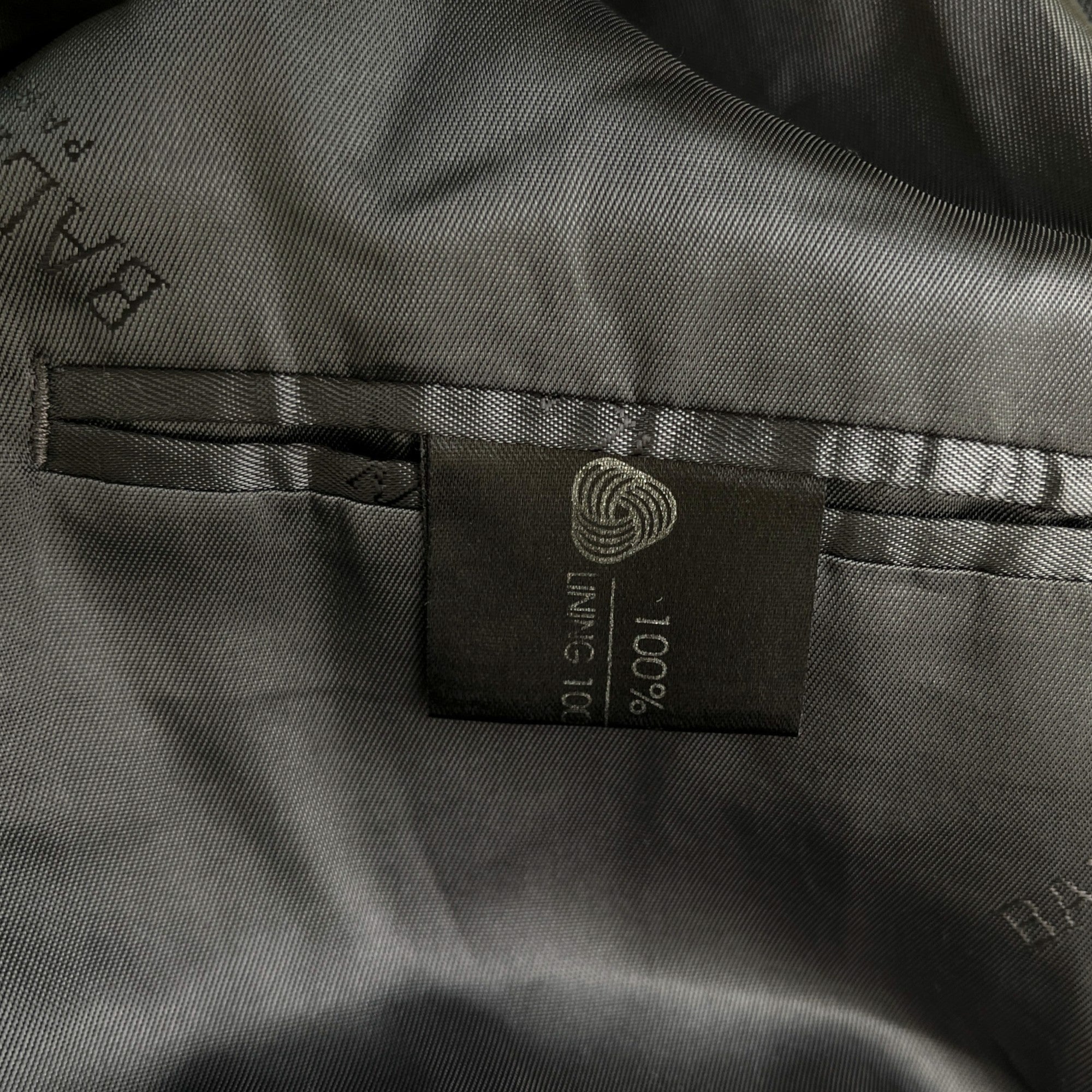 Men's Fine Check Blazer Jacket Black Size L