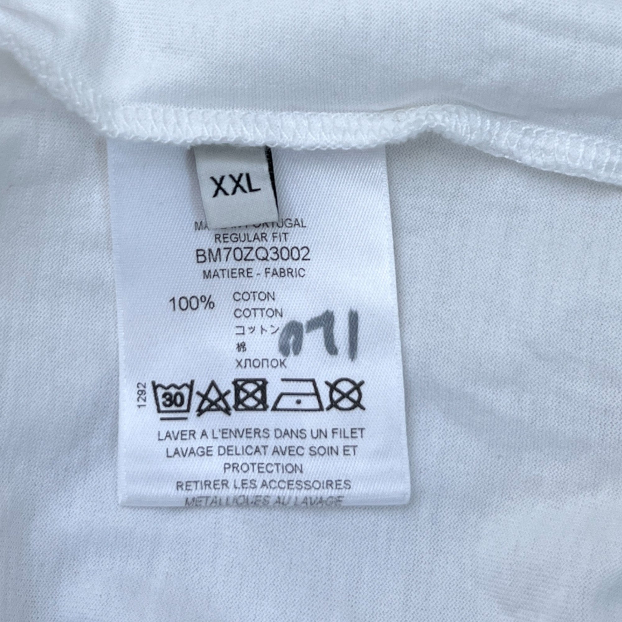 Men's Logo Print T-Shirt White Size XXL