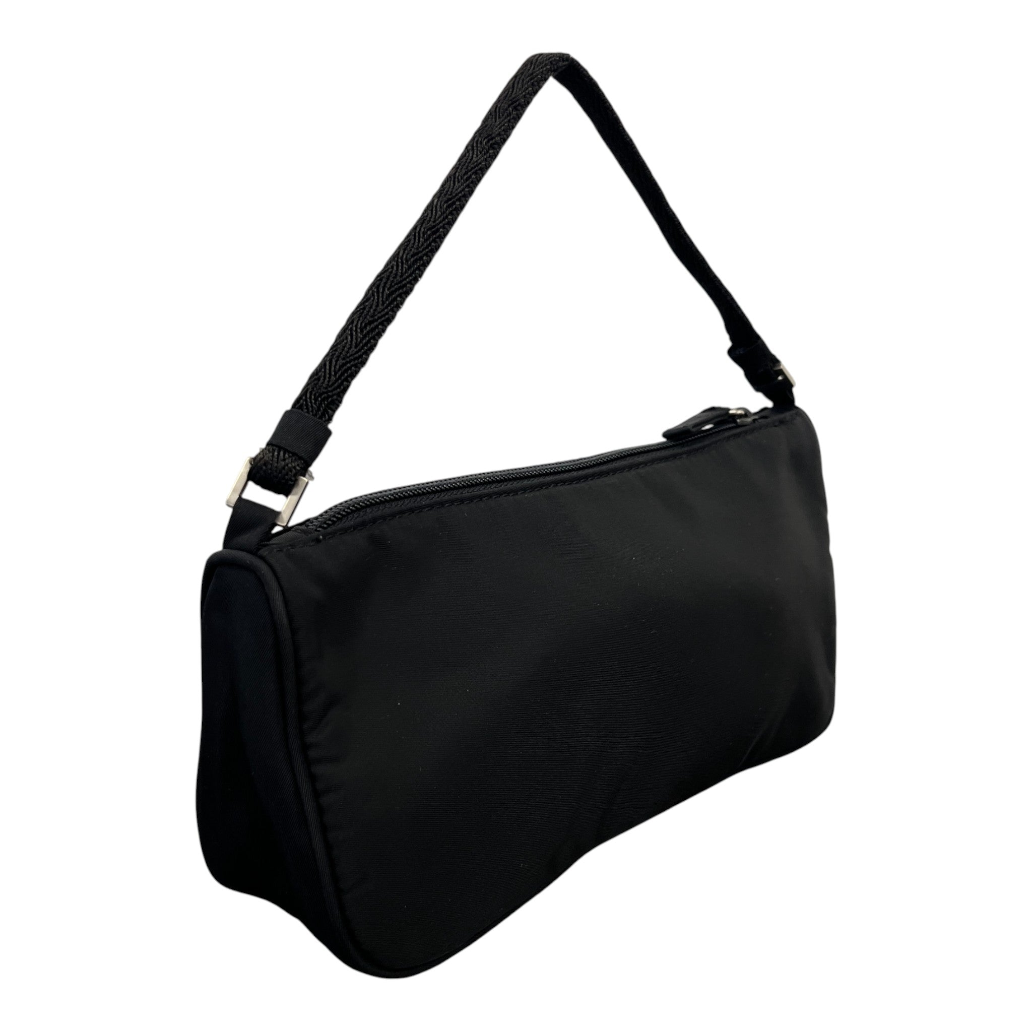 Women's Re-Nylon Plaque Logo Shoulder Bag Black
