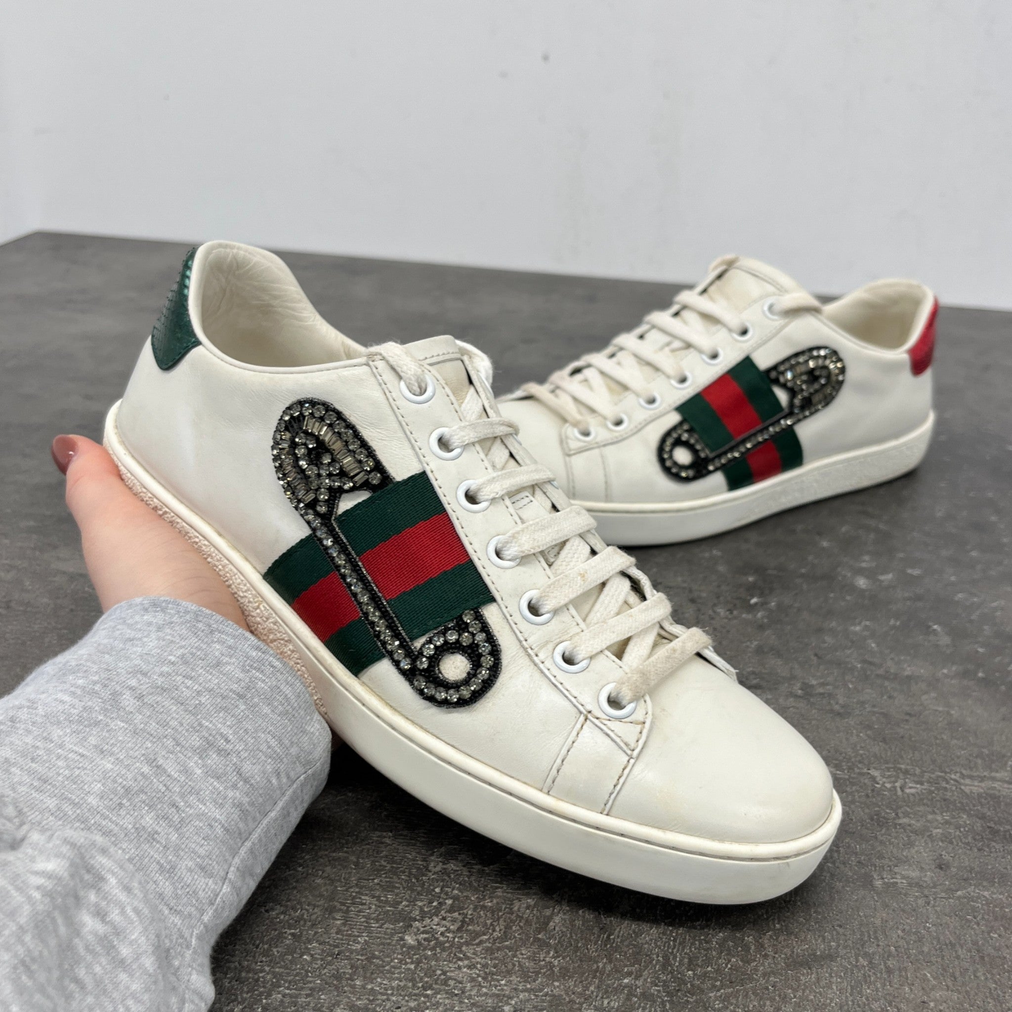 Women's Ace Safety Pin Low Trainers White Size EU 36.5 / UK 3.5