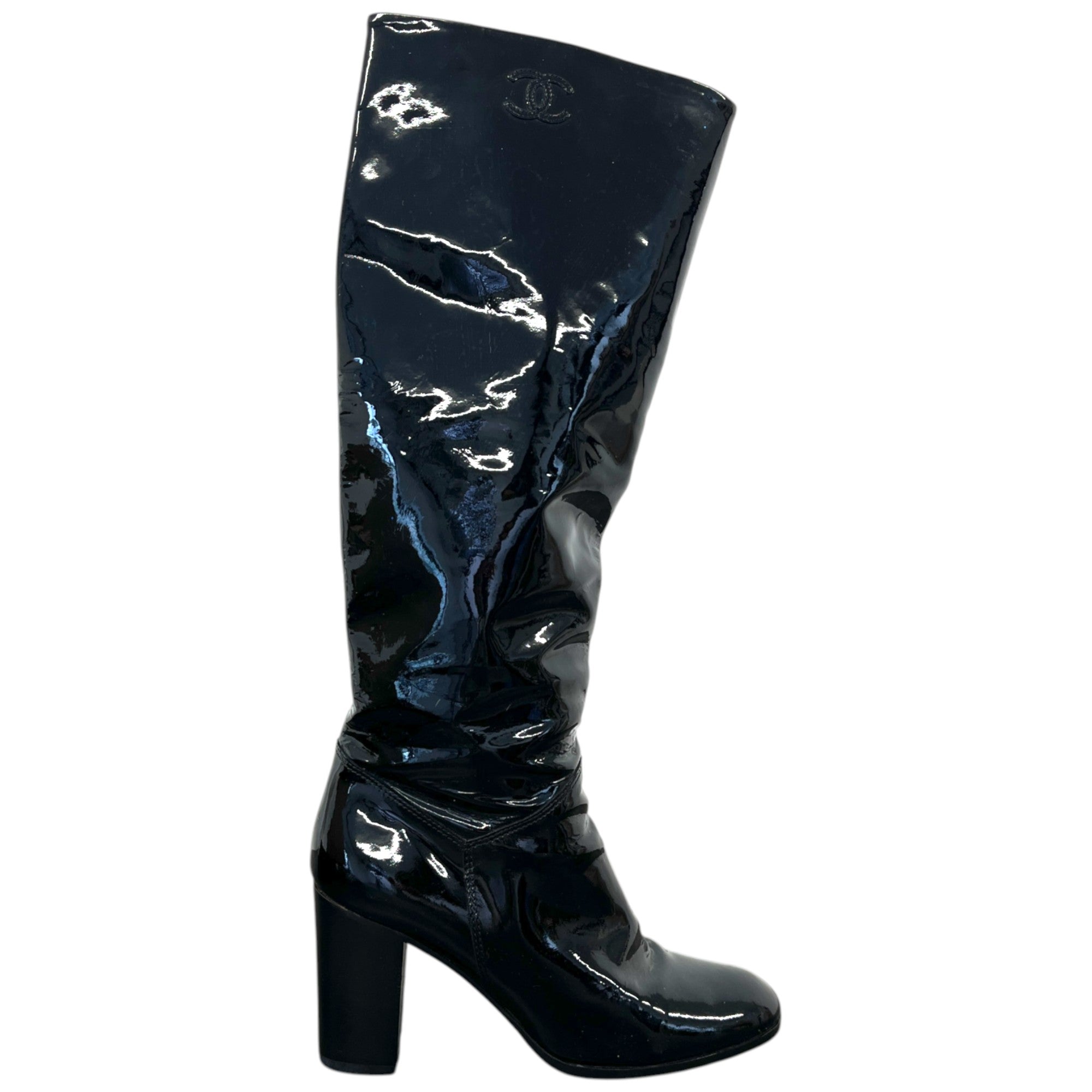 Women's Cc Logo High Boots Black Size EU 37.5 / UK 4.5