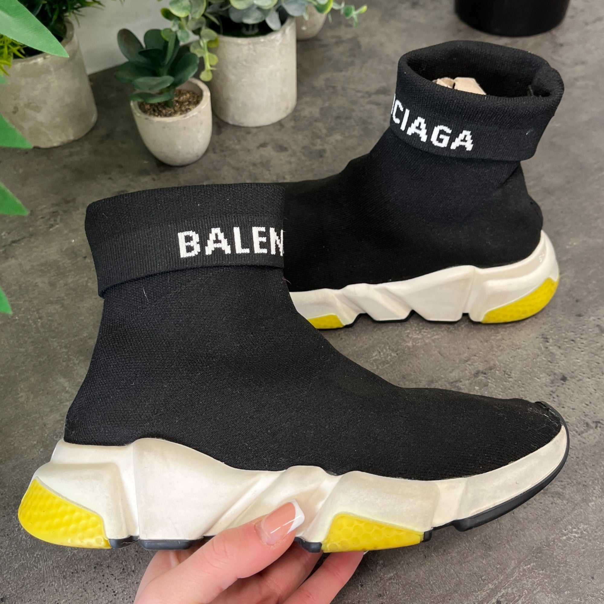 Women's Speed Sock High Trainers Black Size EU 35 / UK 2