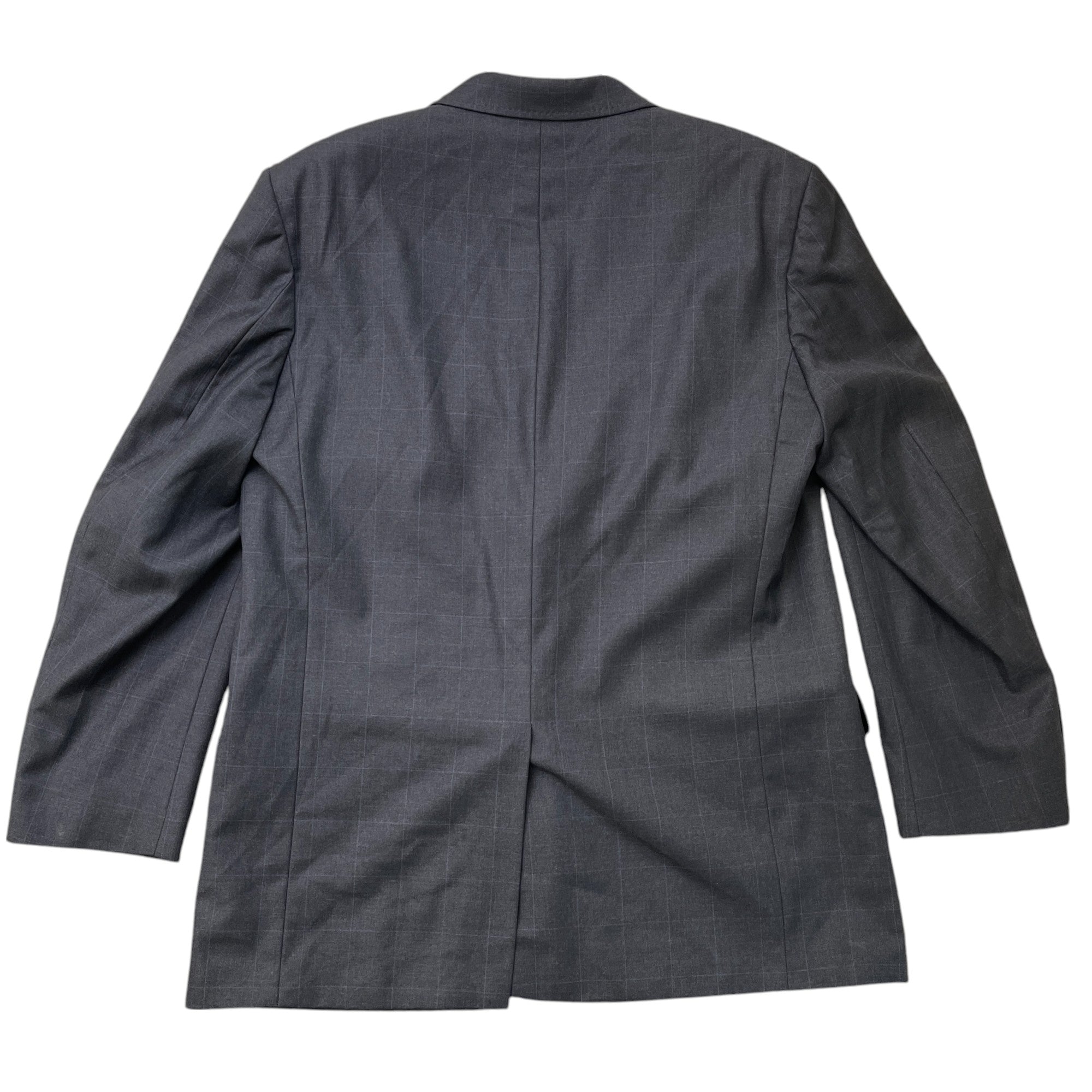 Men's Fine Check Blazer Jacket Black Size L