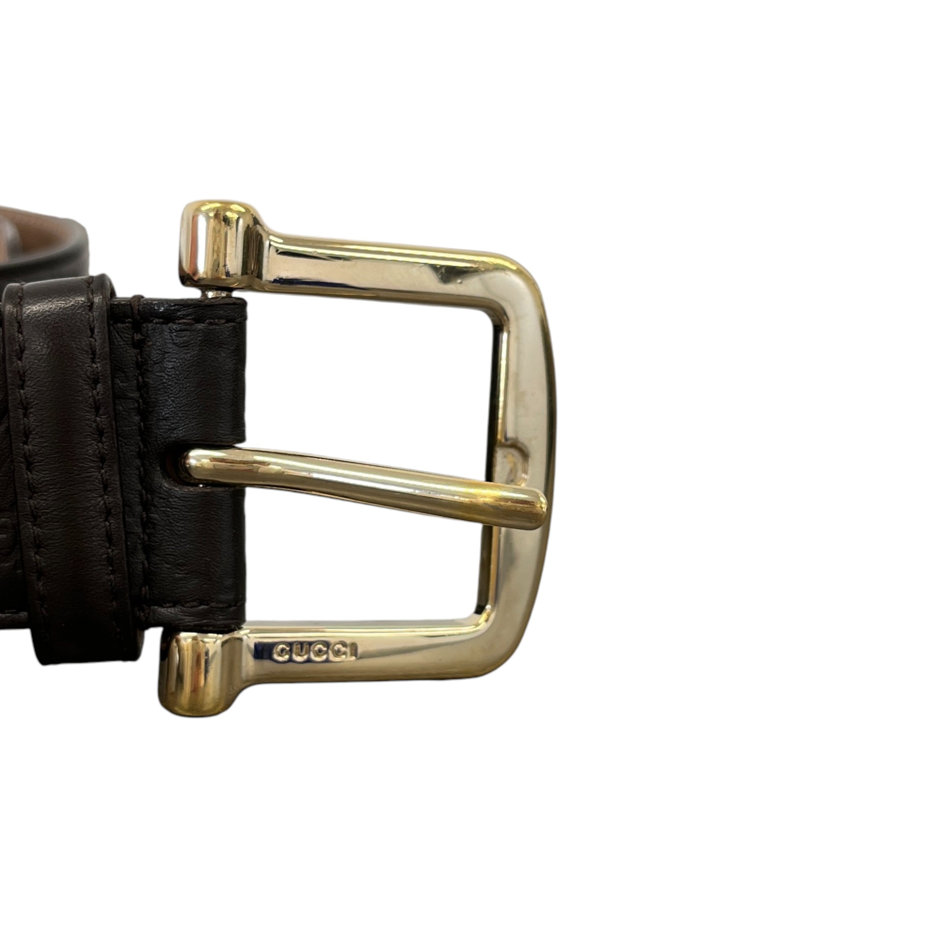 Men's Gg Monogram Belt Brown Size Waist 34"