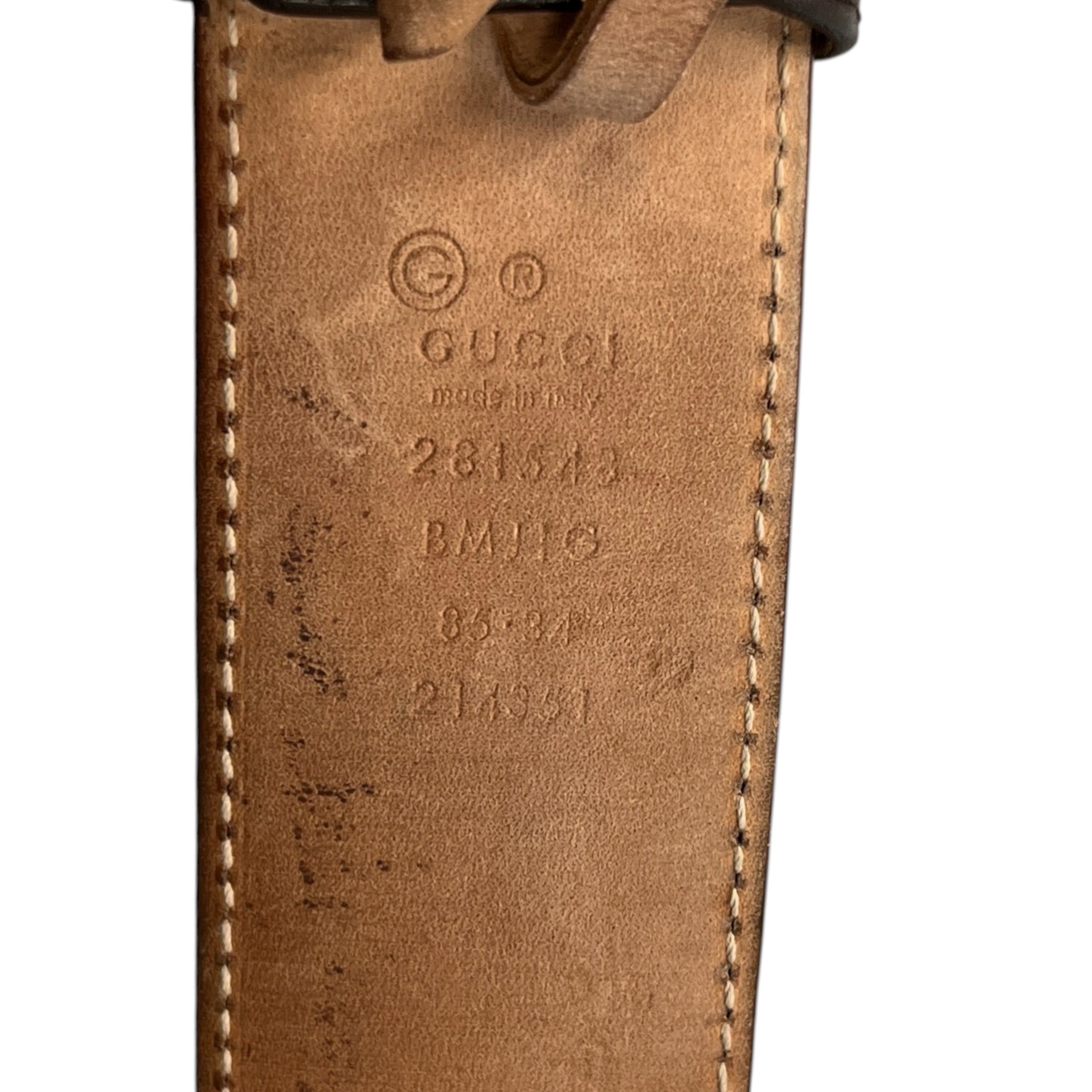 Men's Gg Monogram Belt Brown Size Waist 34"