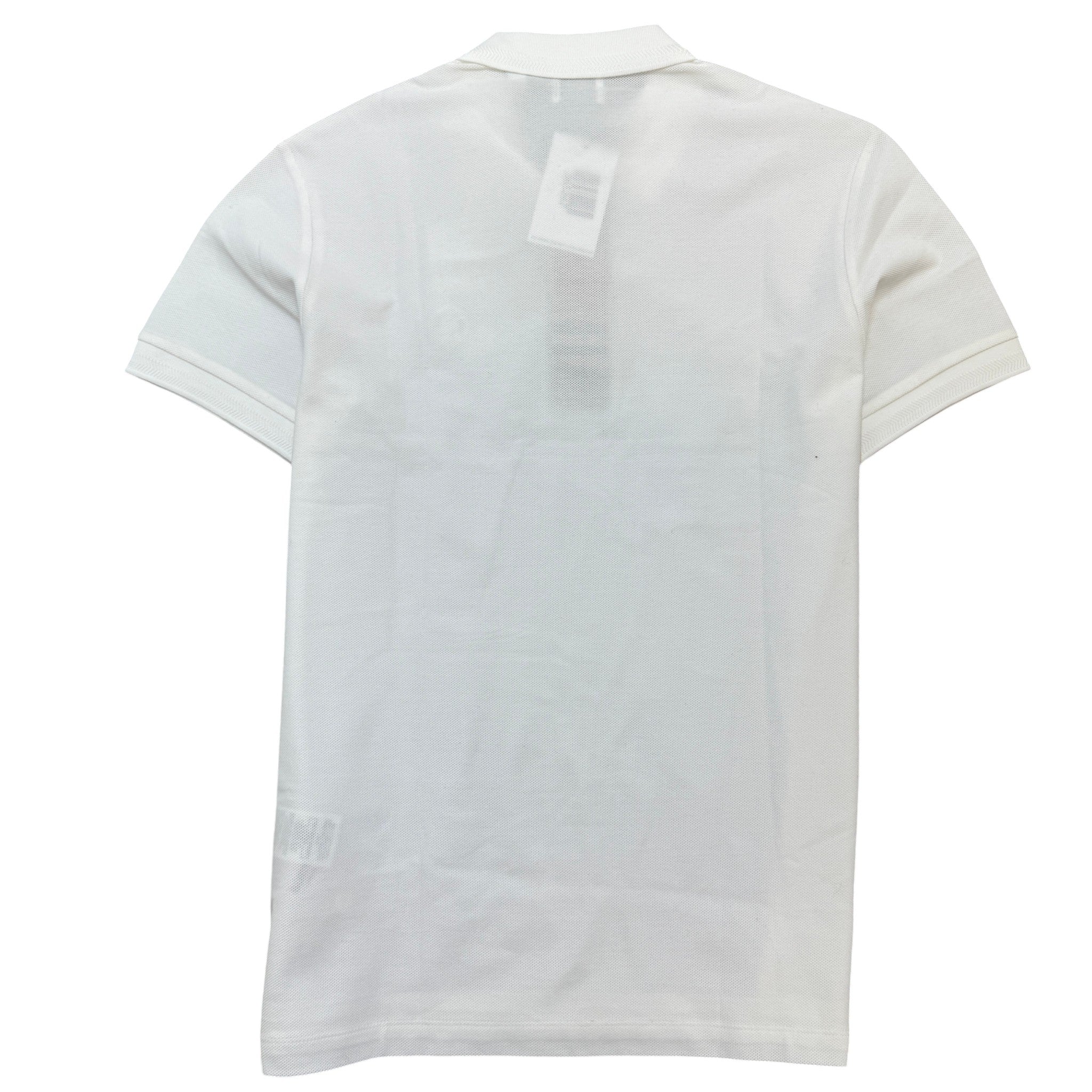 Men's Embroidered Logo Polo Shirt White Size M