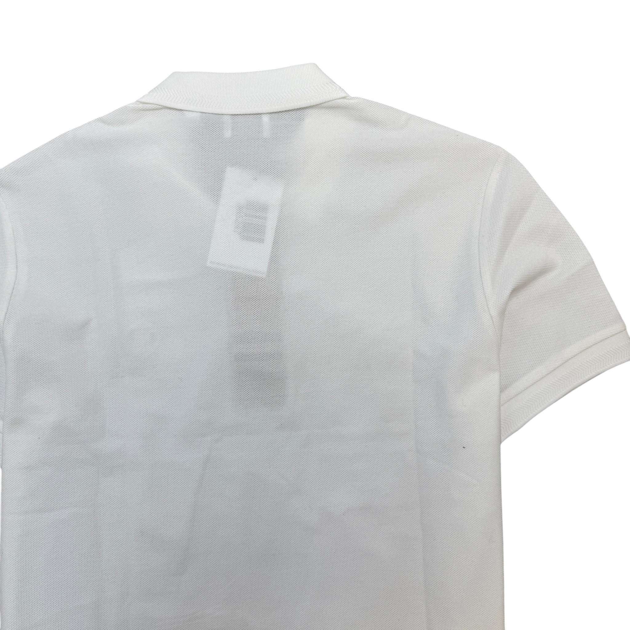 Men's Embroidered Logo Polo Shirt White Size M