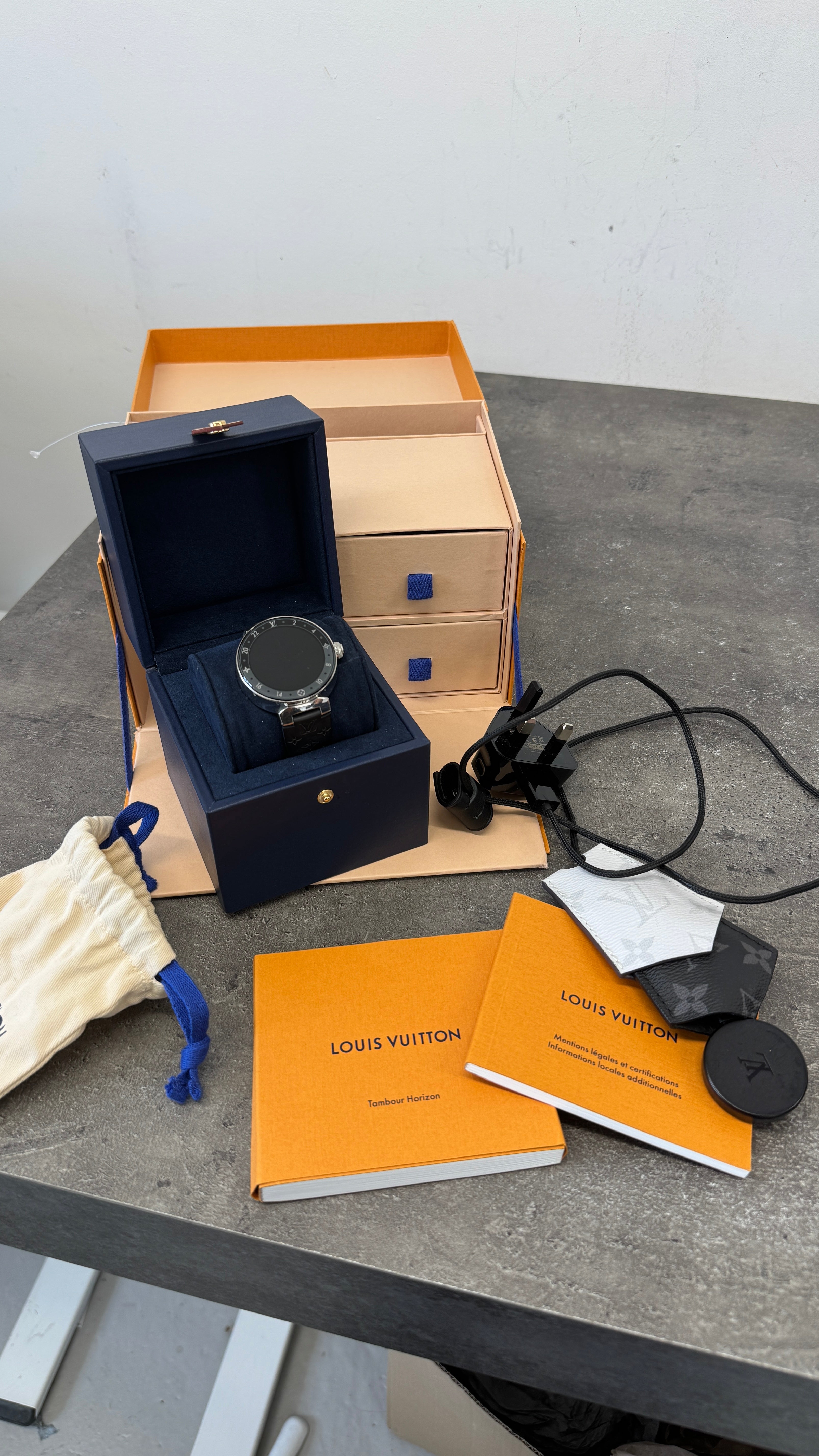 Men's Tambour Horizon Light Up Connected Watch Black