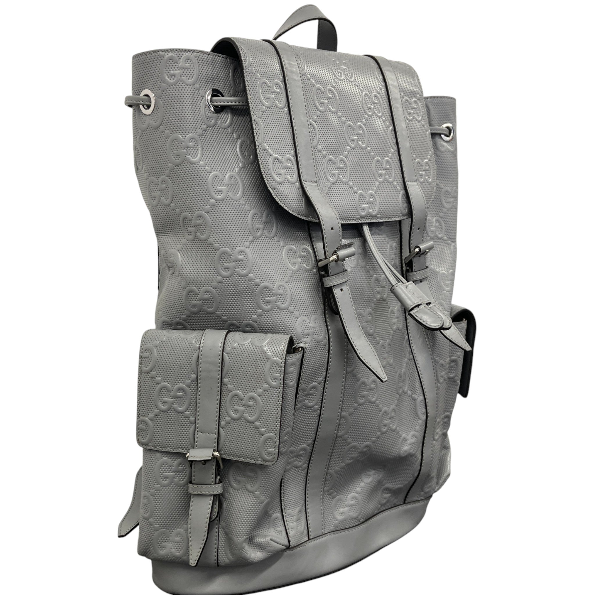 Men's Gg Embossed Backpack Grey