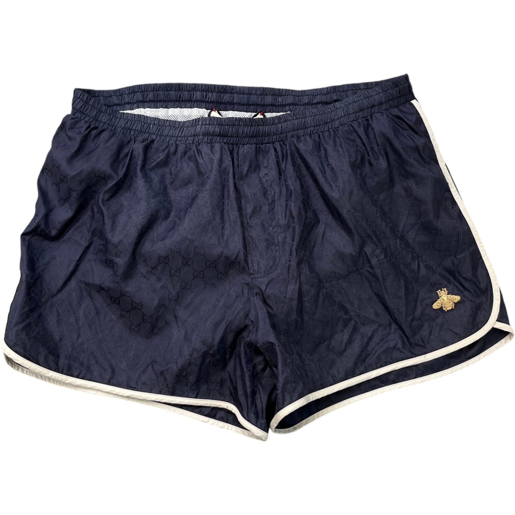 Men's Gg Bee Embroidered Shorts Navy Size IT 50 / UK 34