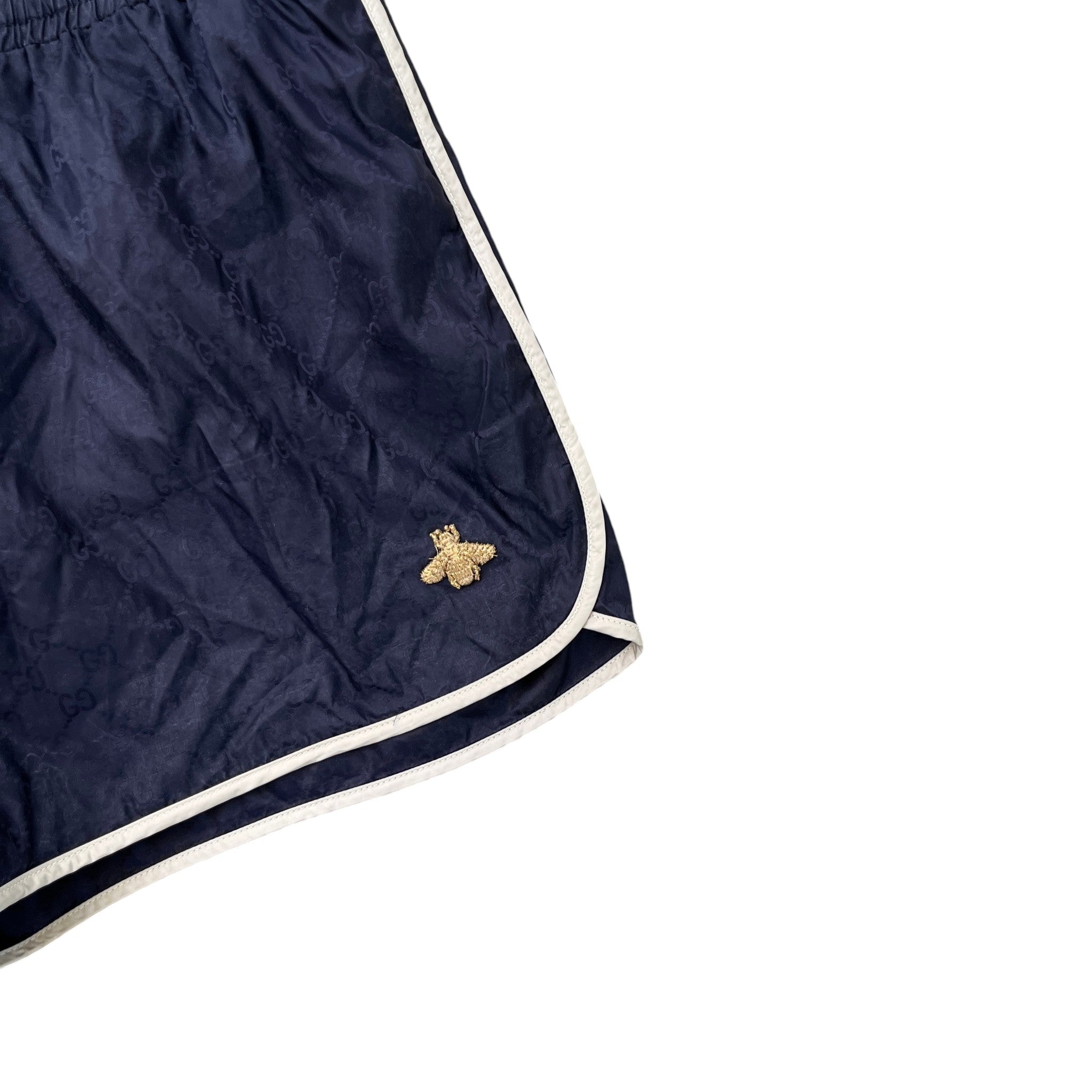 Men's Gg Bee Embroidered Shorts Navy Size IT 50 / UK 34