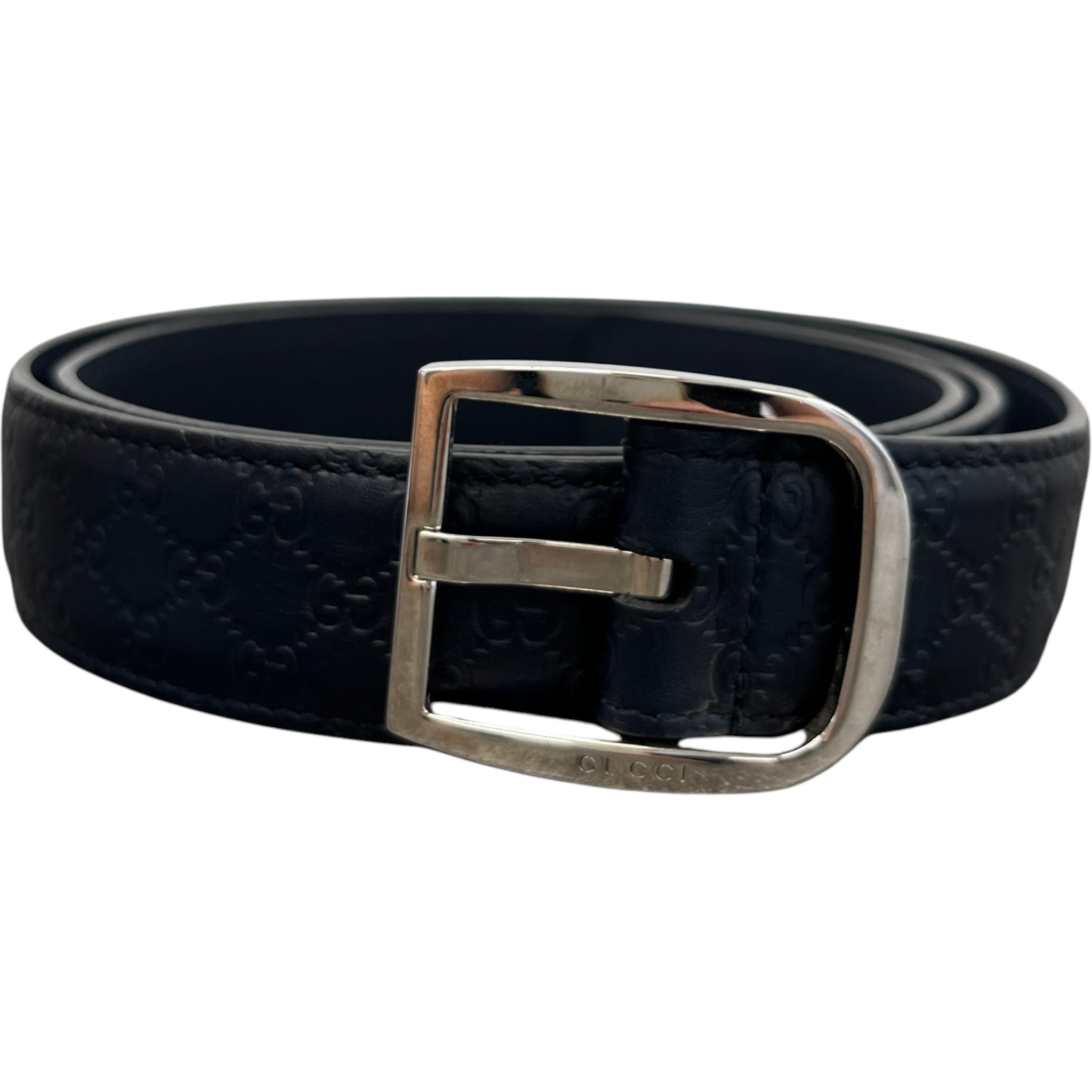 Women's Gg Supreme Belt Navy Size Waist 34"