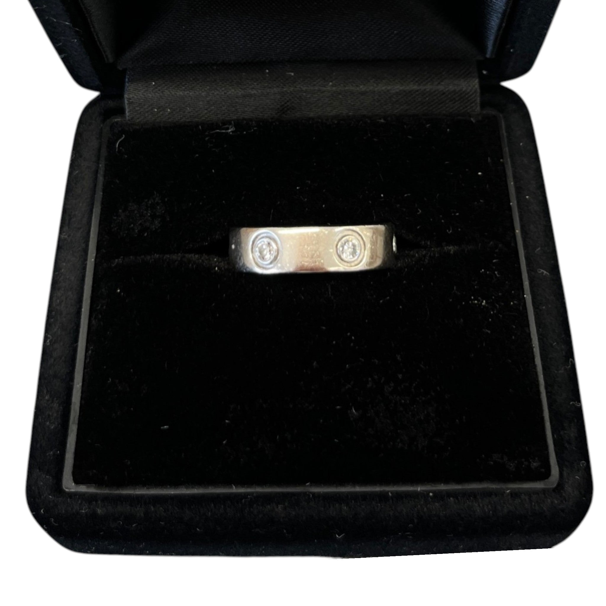 Women's Whilove Classic Model 6 Diamond 18Ct White Gold Size 50 Ring White