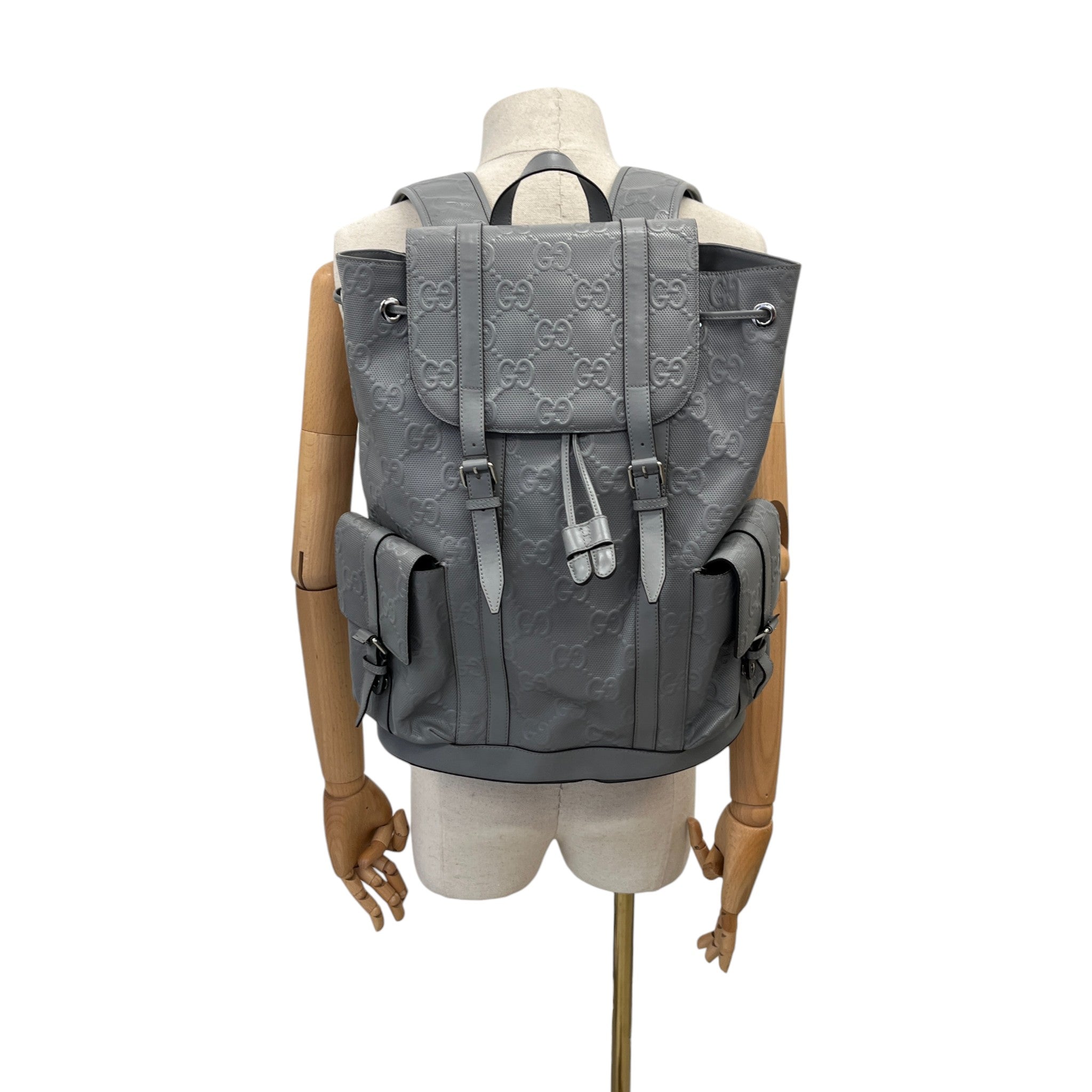 Men's Gg Embossed Backpack Grey