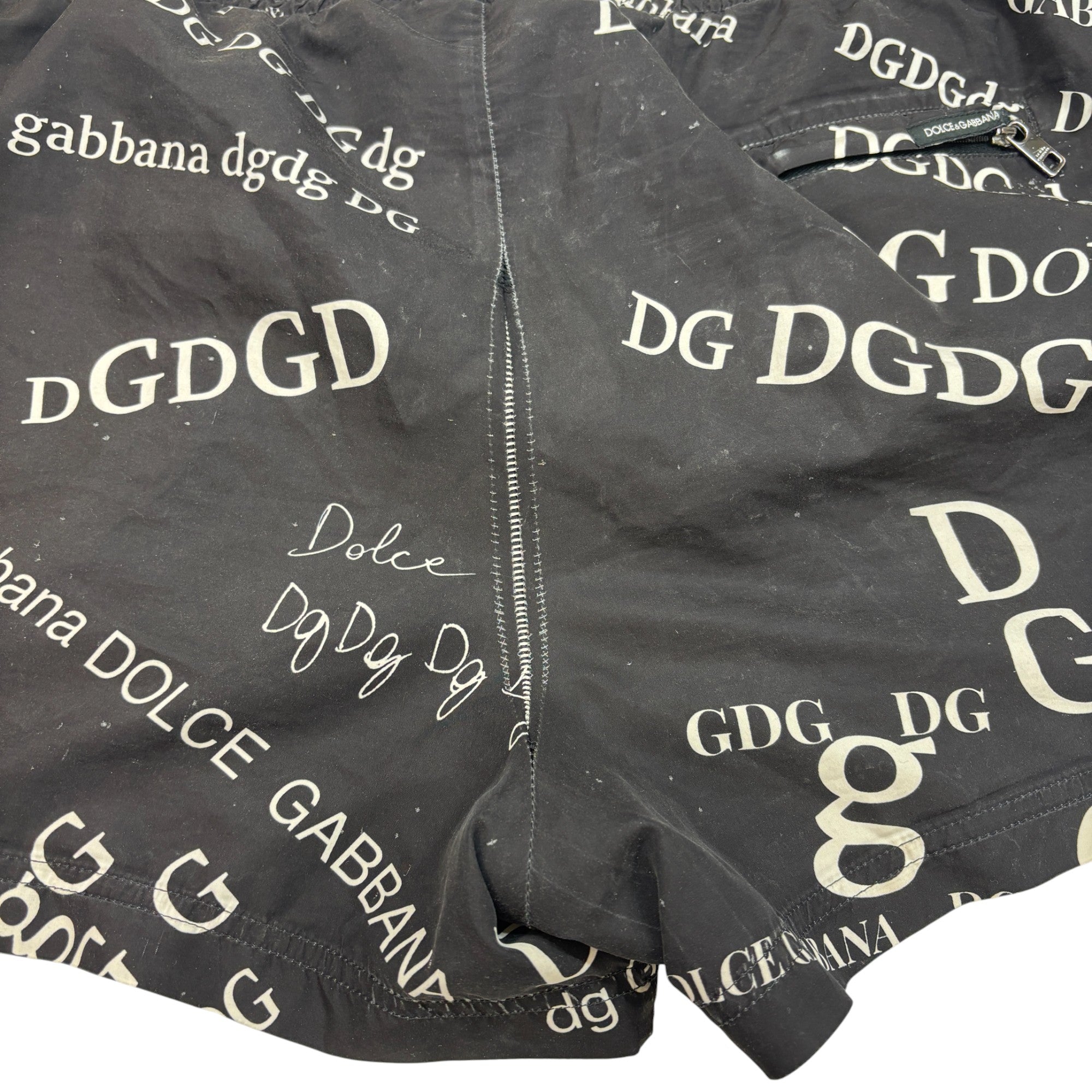 Men's All Over Dg Logo Swim Shorts Black Size XL