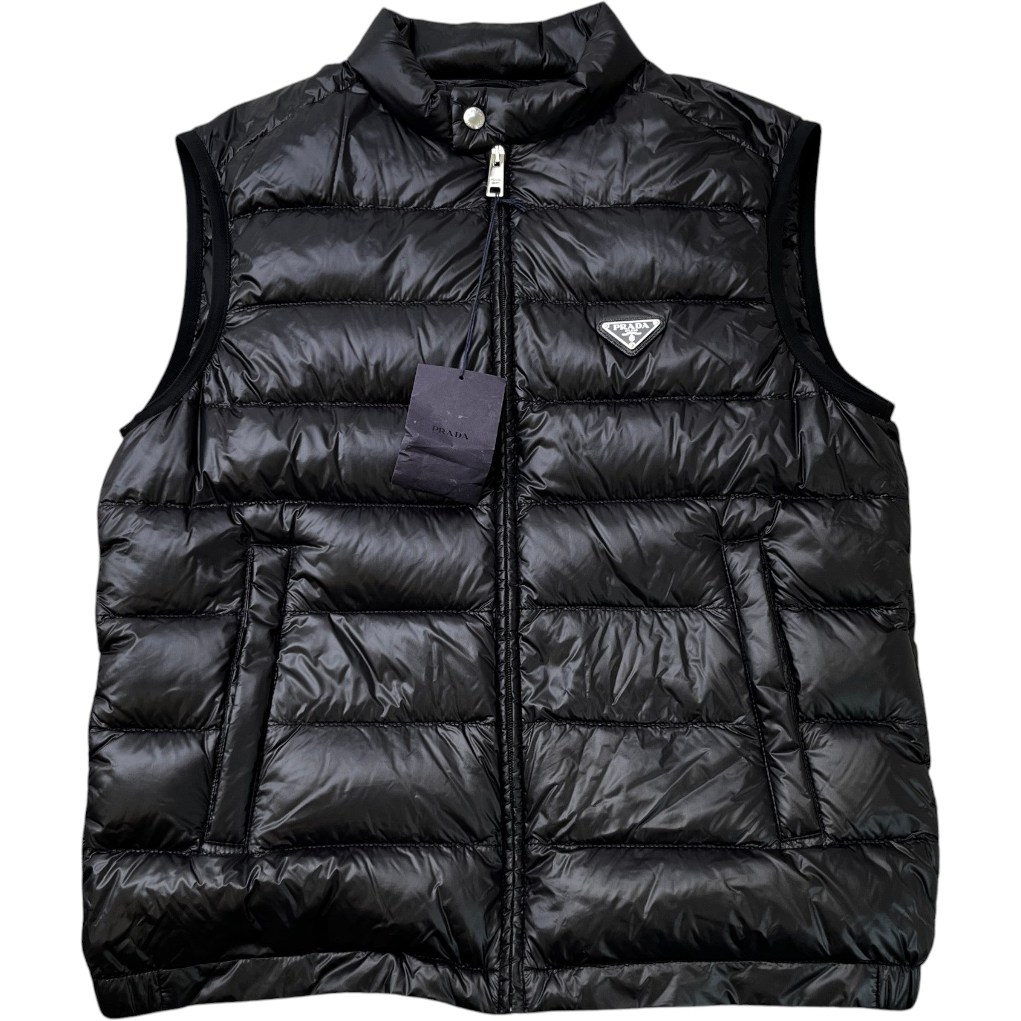 Men's Triangular Logo Plaque Gilet Black Size IT 50 / L