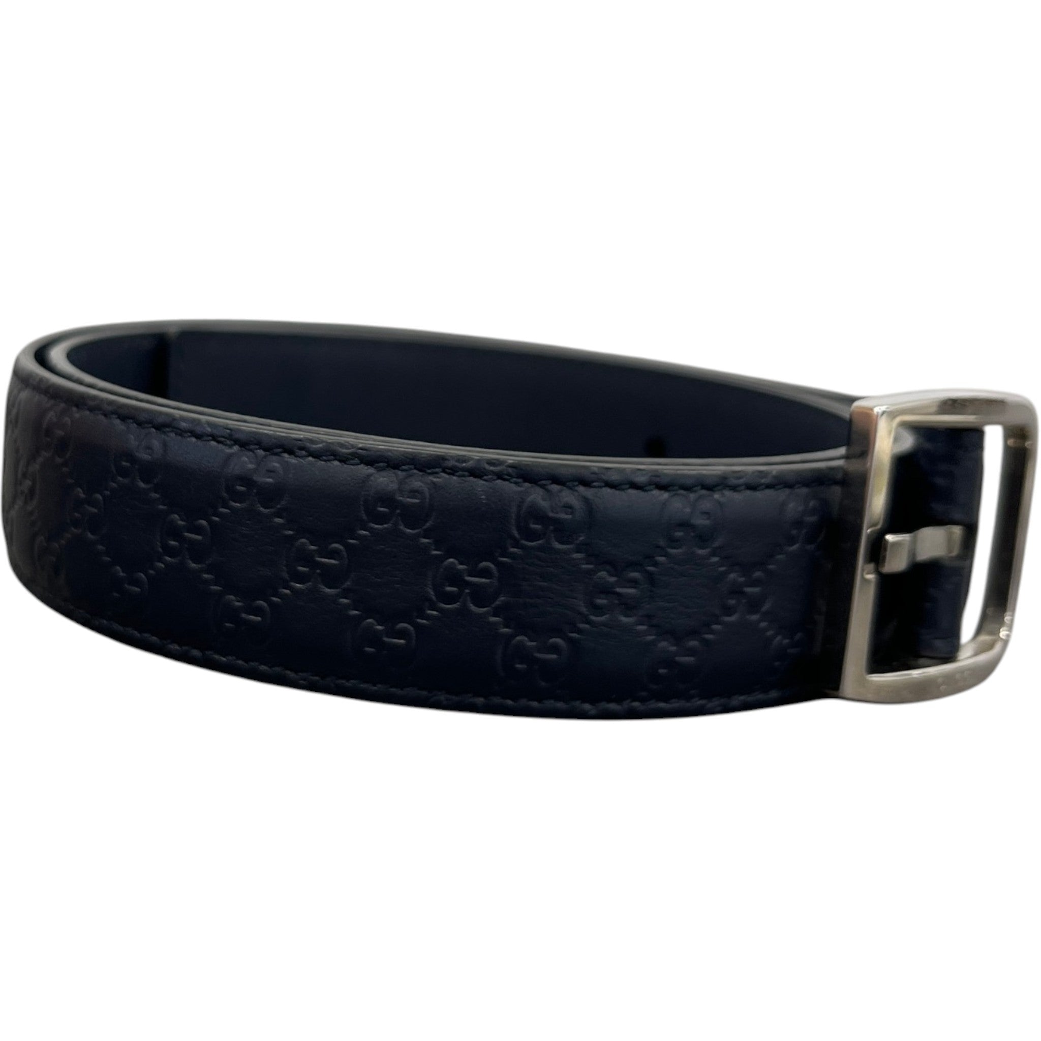 Women's Gg Supreme Belt Navy Size Waist 34"