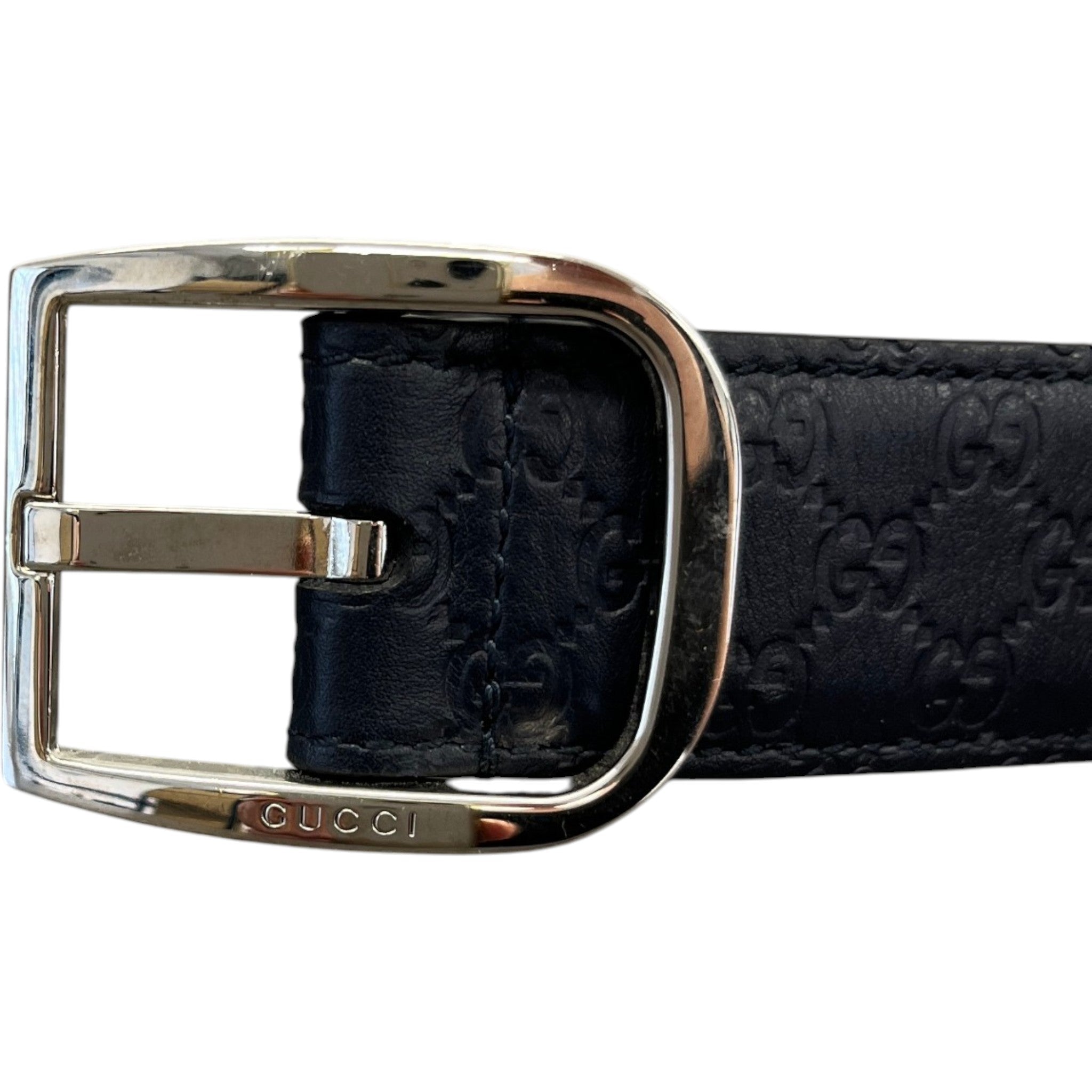Women's Gg Supreme Belt Navy Size Waist 34"