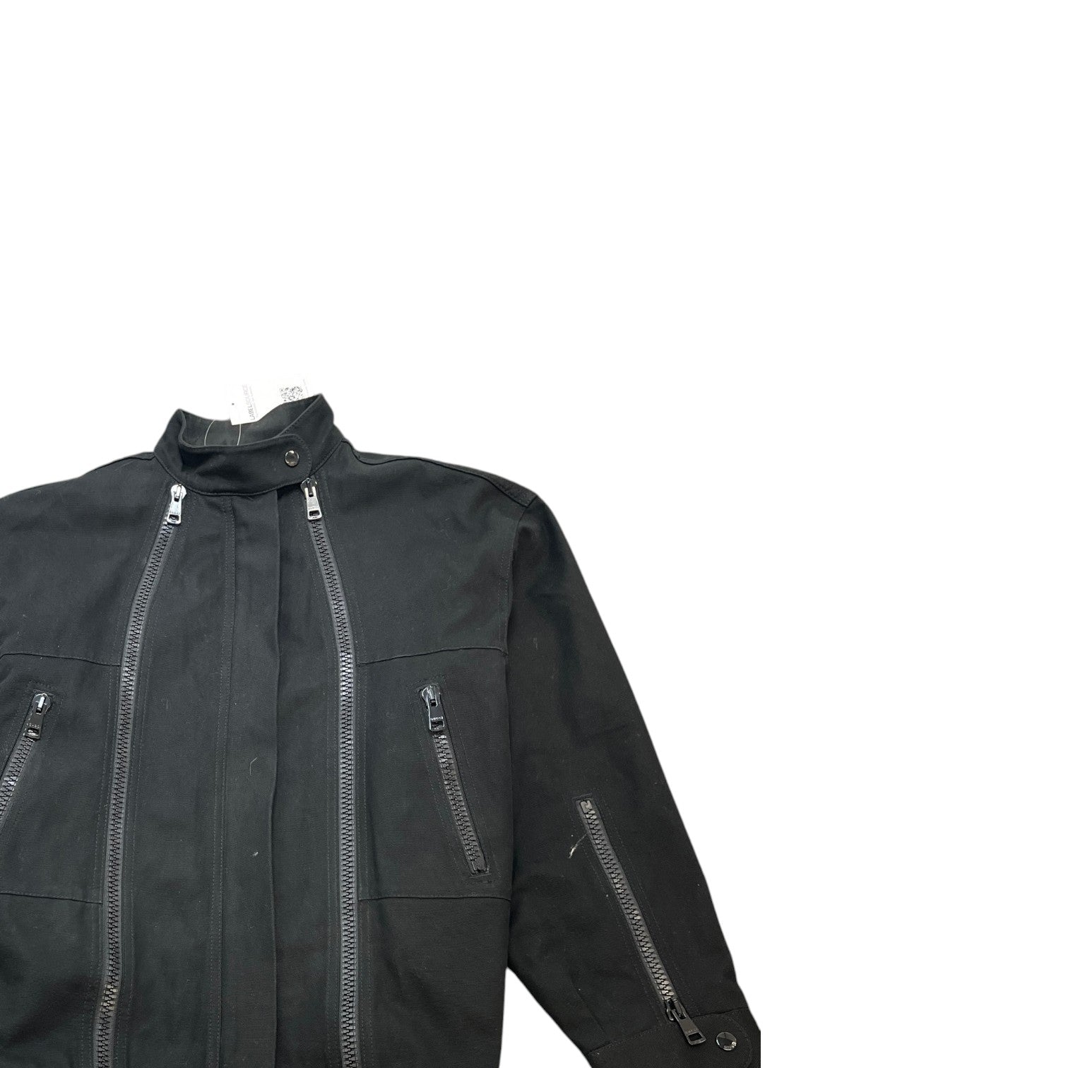 Men's Logo Patch Biker Jacket Black Size IT 44 / XS