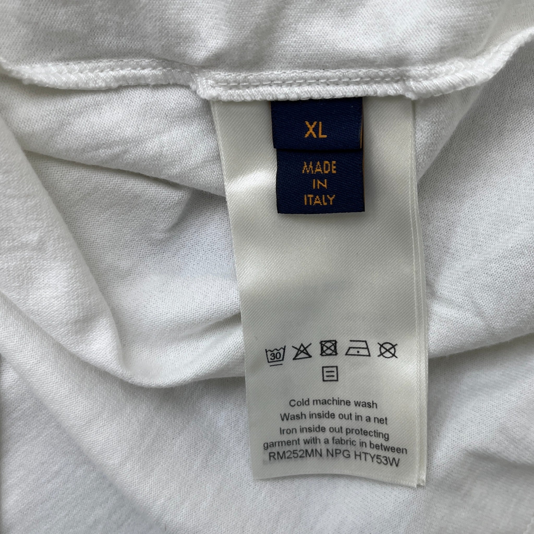 Men's Embossed Lv T-Shirt White Size XL