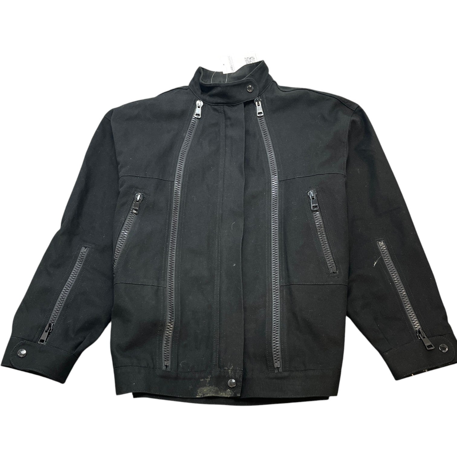 Men's Logo Patch Biker Jacket Black Size IT 44 / XS