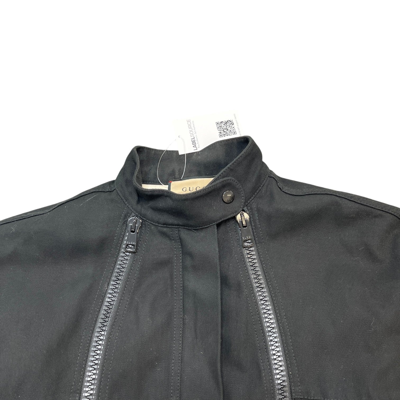 Men's Logo Patch Biker Jacket Black Size IT 44 / XS