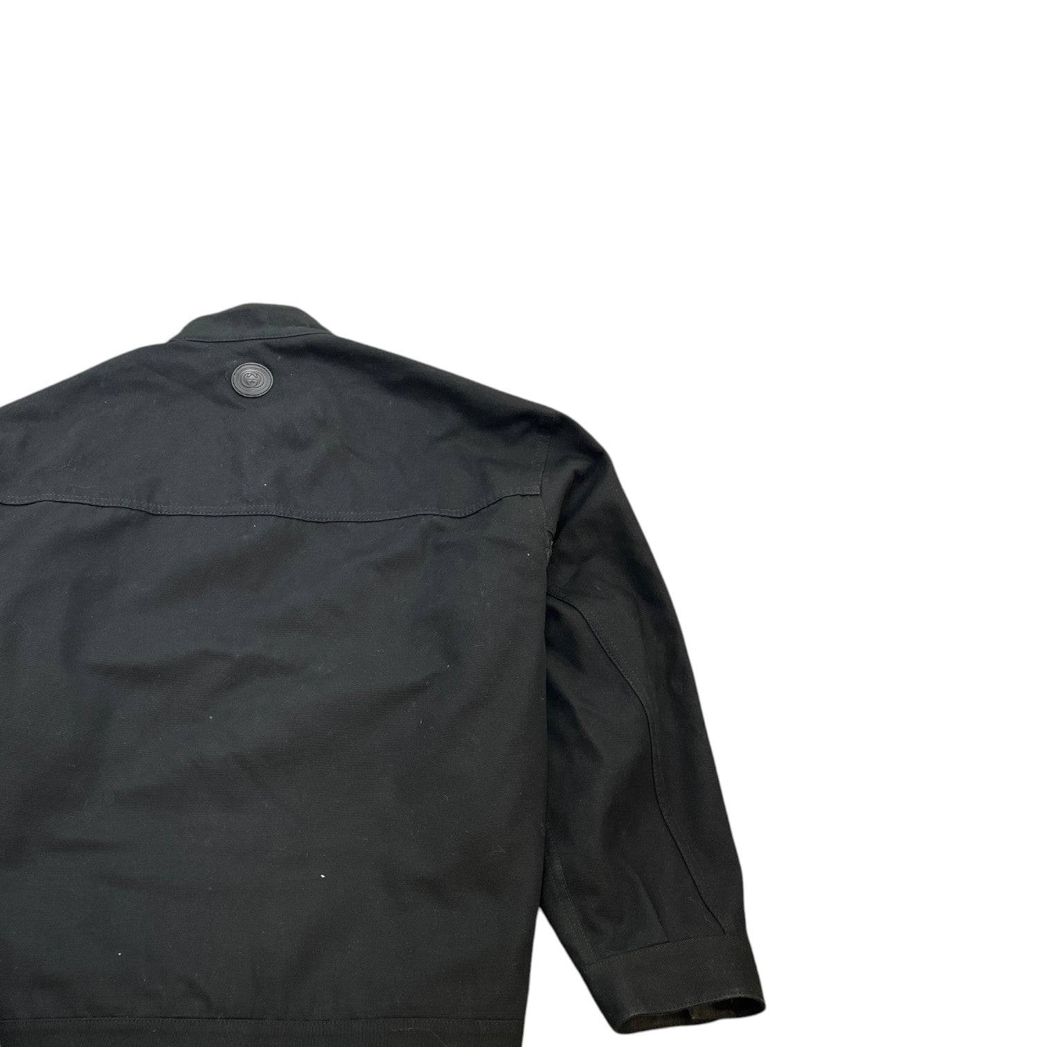 Men's Logo Patch Biker Jacket Black Size IT 44 / XS