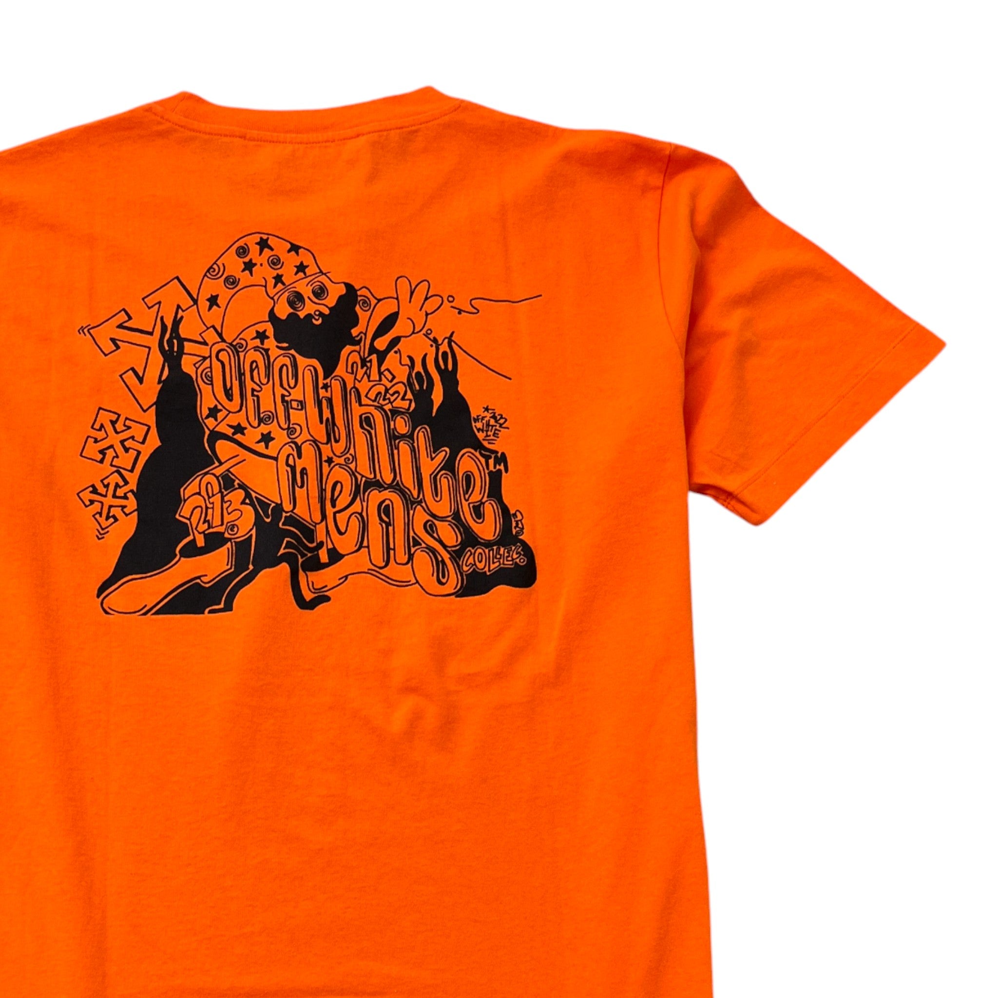 Men's Wizard Logo Print T-Shirt Orange Size XL