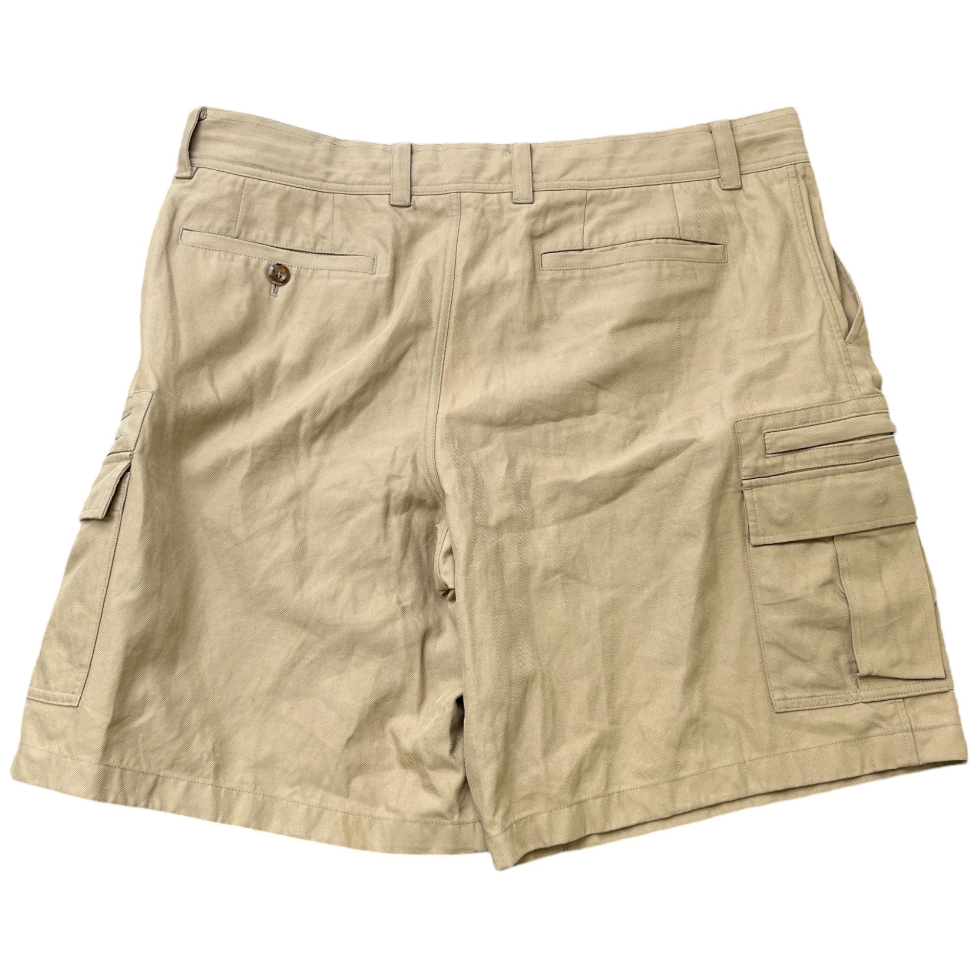 Men's Embroidered Logo Cargo Shorts Beige Size IT 58 / UK 42