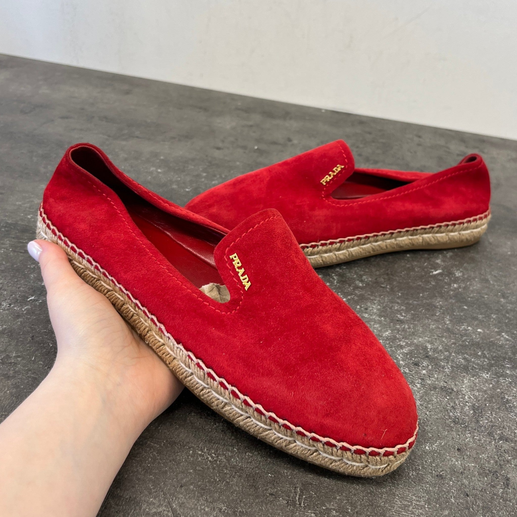 Women's Espadrilles Loafers Red Size EU 40 / UK 7