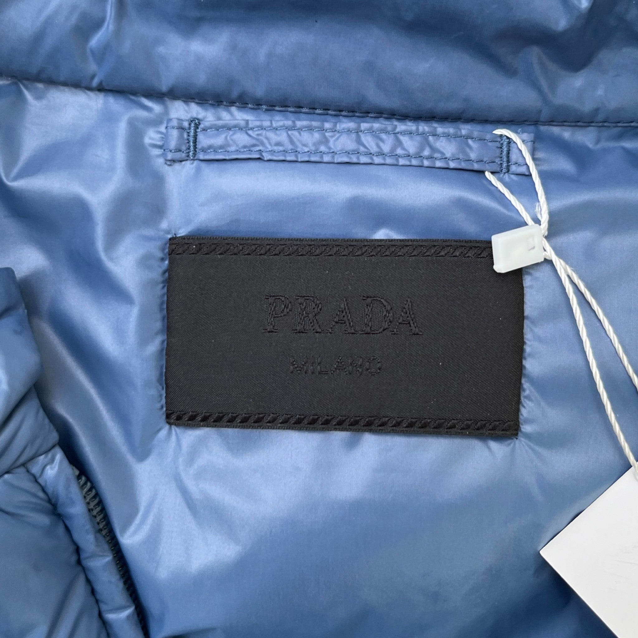 Men's Plaque Logo Down Jacket Blue Size IT 48 / M