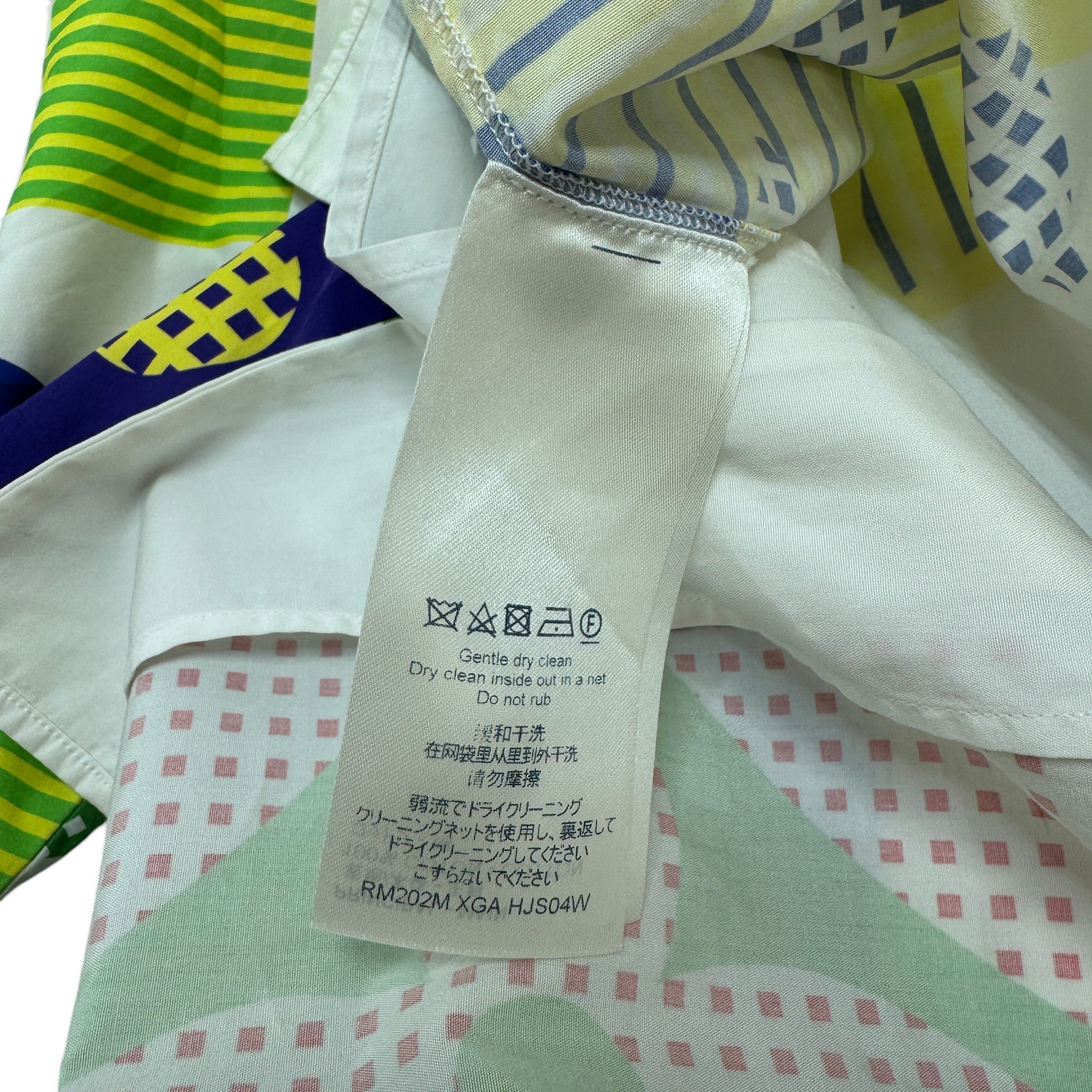Men's Multicolor Flower Monogram Short Sleeve Shirt White Size S