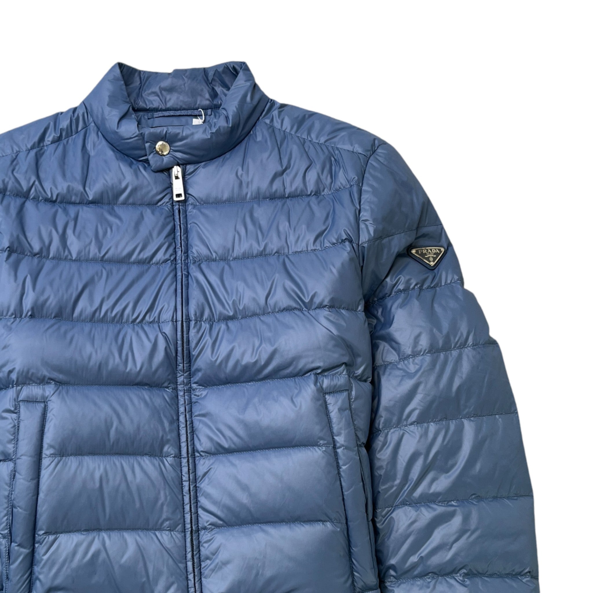 Men's Plaque Logo Down Jacket Blue Size IT 48 / M