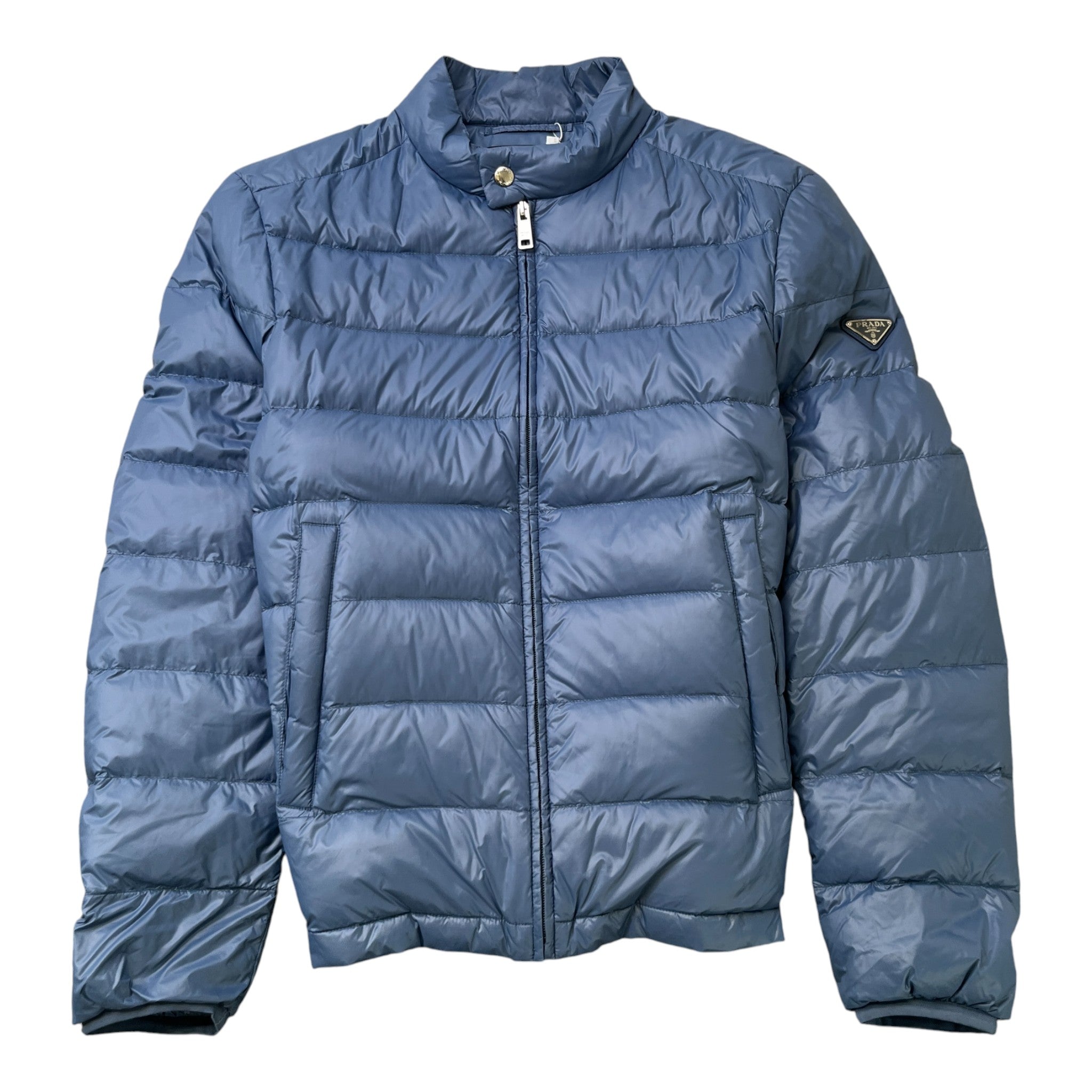 Men's Plaque Logo Down Jacket Blue Size IT 48 / M