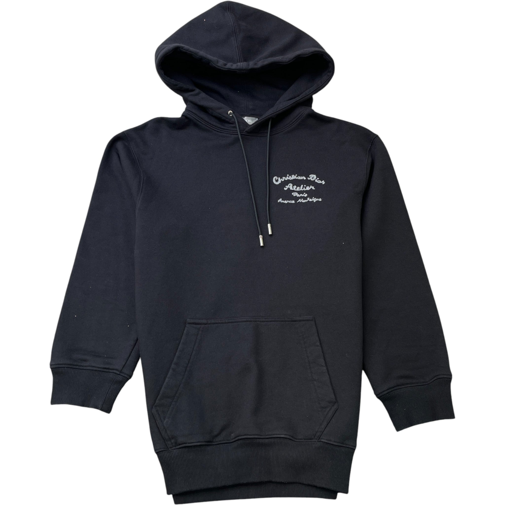 Men's Embroidered Logo Hoodie Black Size XS