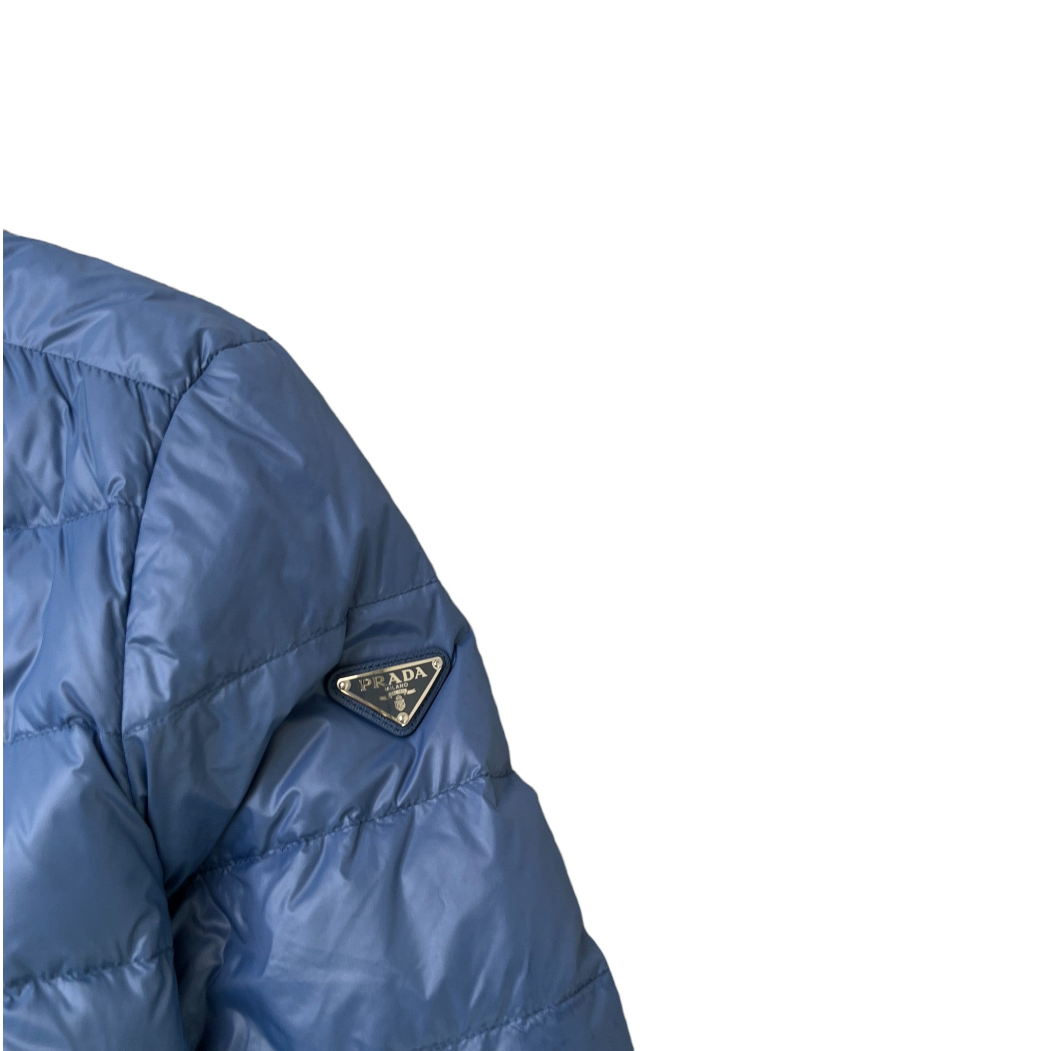 Men's Plaque Logo Down Jacket Blue Size IT 48 / M