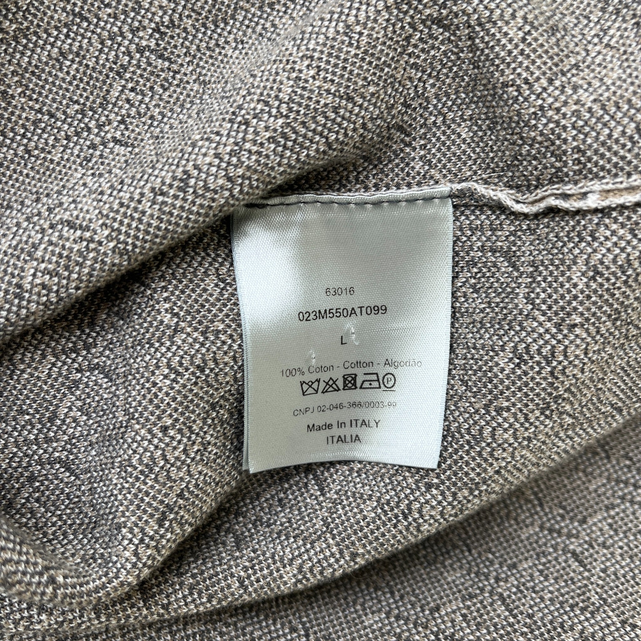 Men's Oblique Long Sleeve Shirt Brown Size L