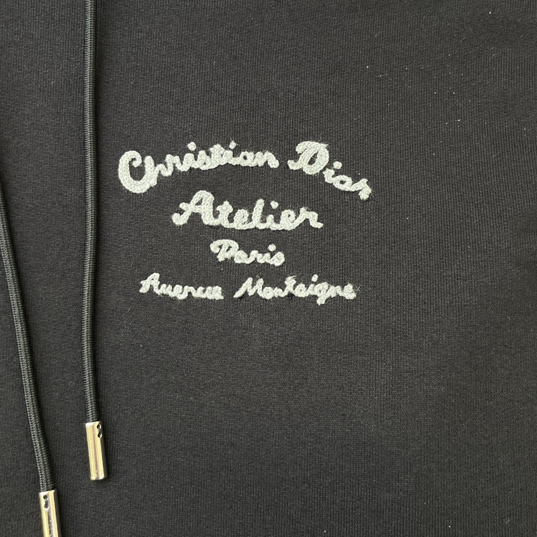 Men's Embroidered Logo Hoodie Black Size XS