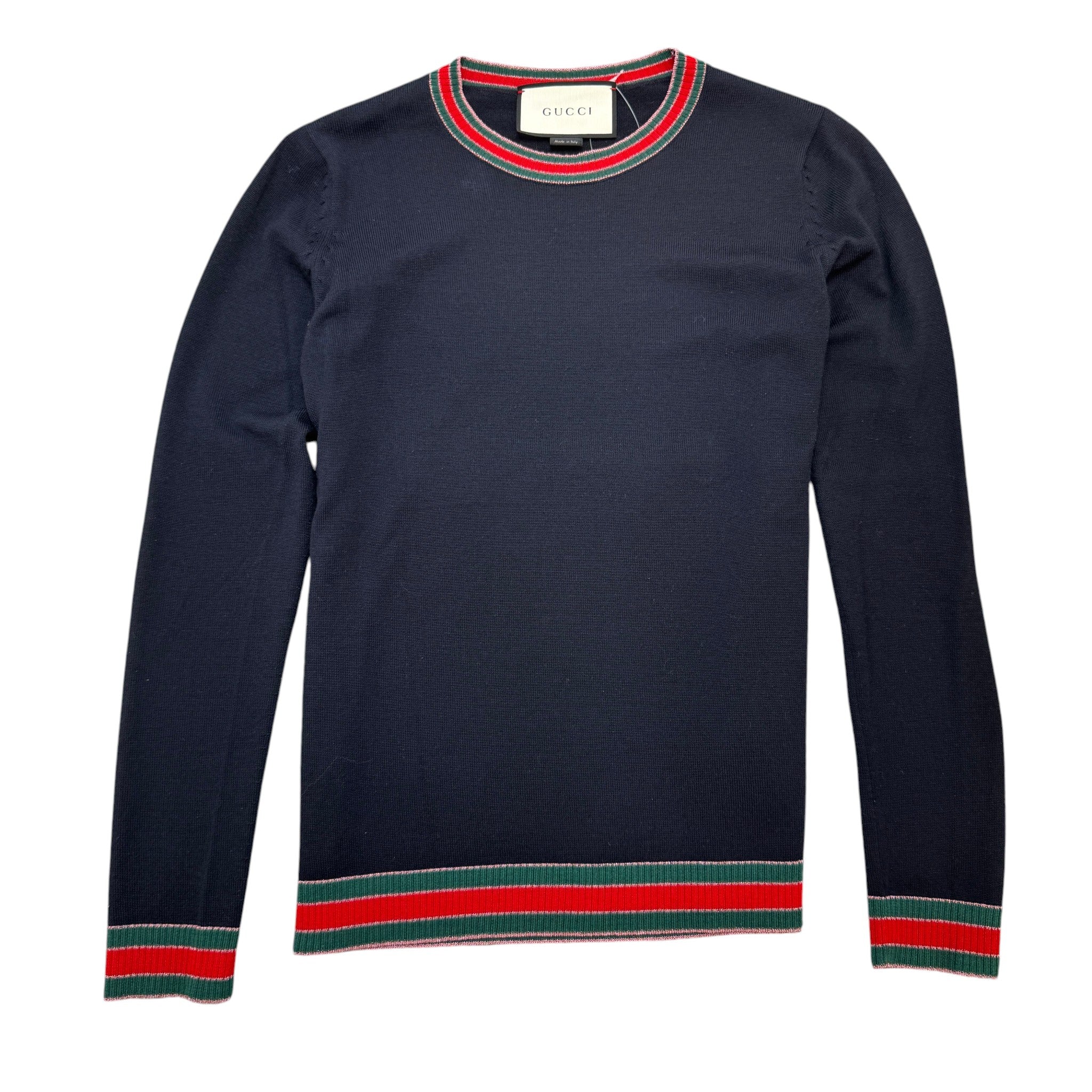 Women's Red Stripe Jumper Navy Size M
