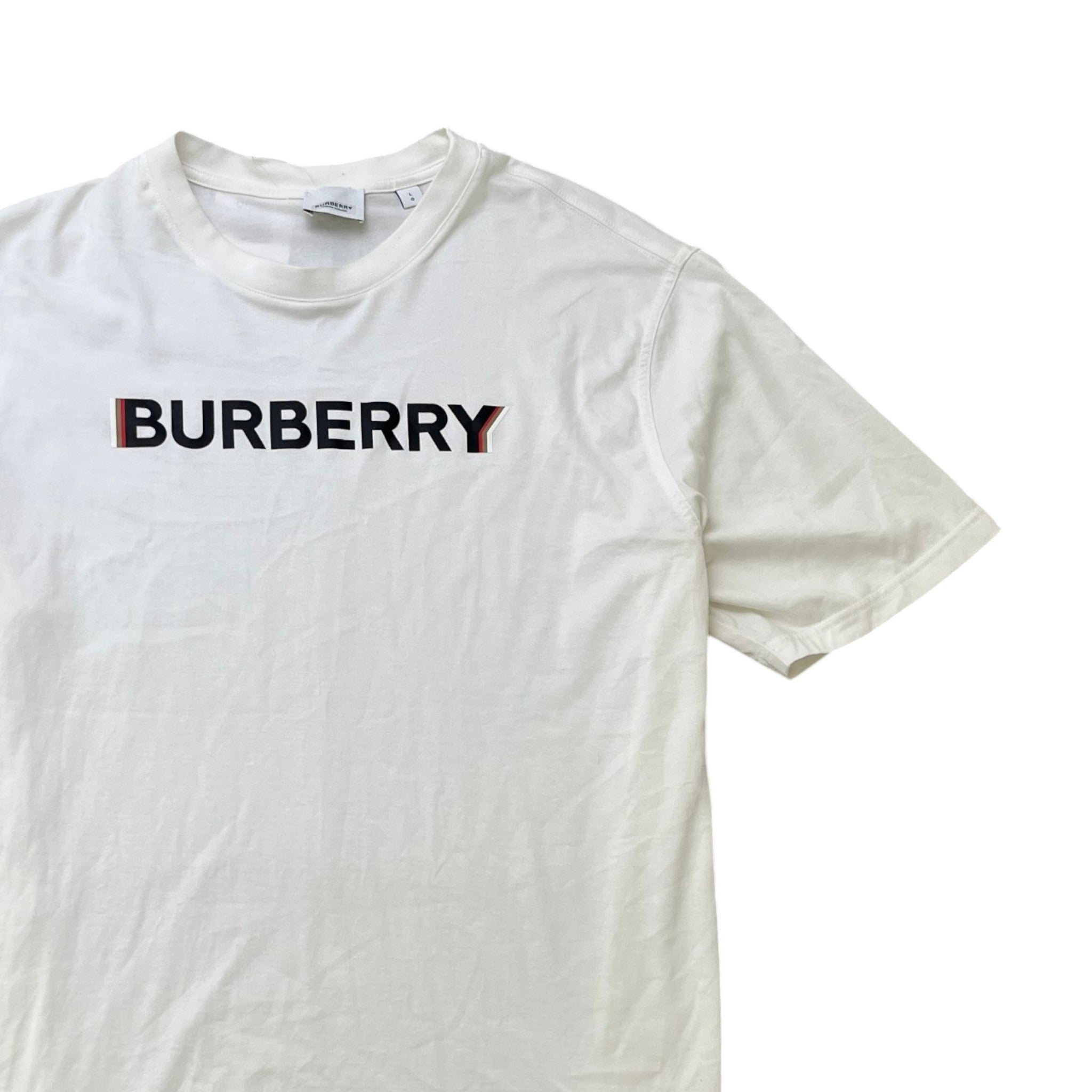 Men's Logo Print T-Shirt White Size L