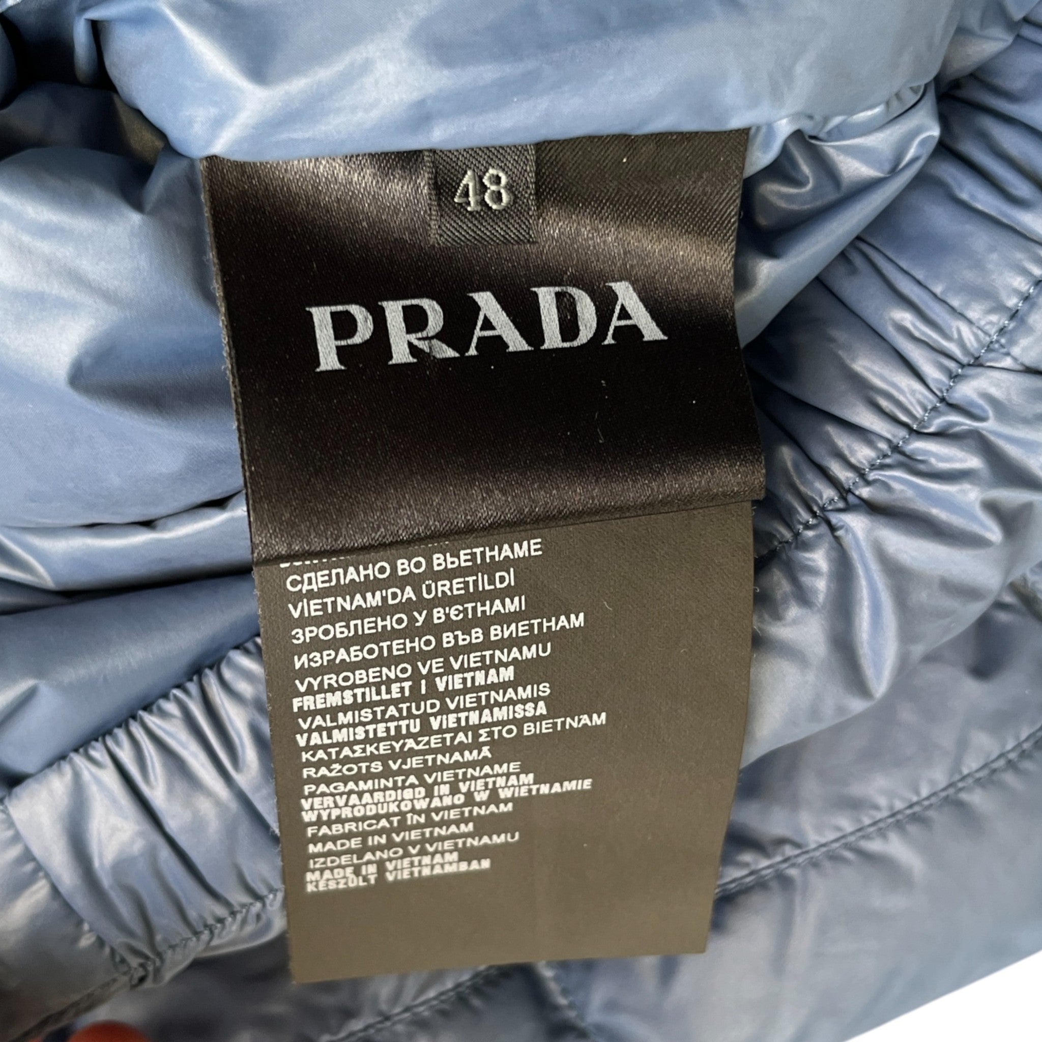 Men's Plaque Logo Down Jacket Blue Size IT 48 / M