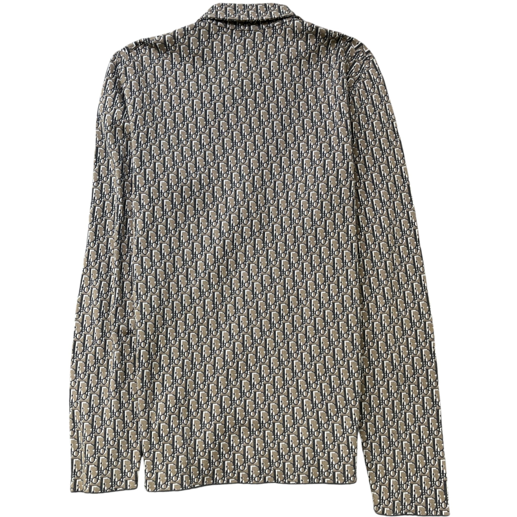 Men's Oblique Long Sleeve Shirt Brown Size L