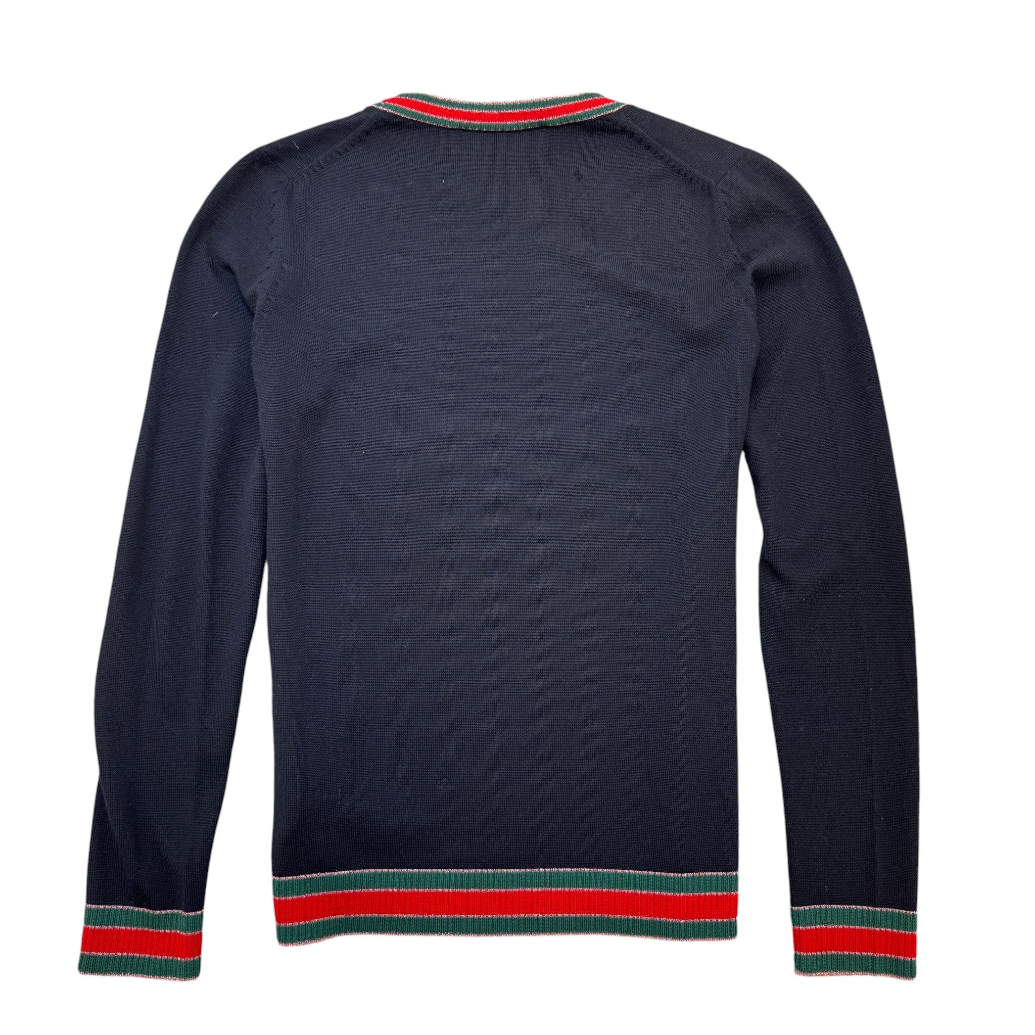 Women's Red Stripe Jumper Navy Size M