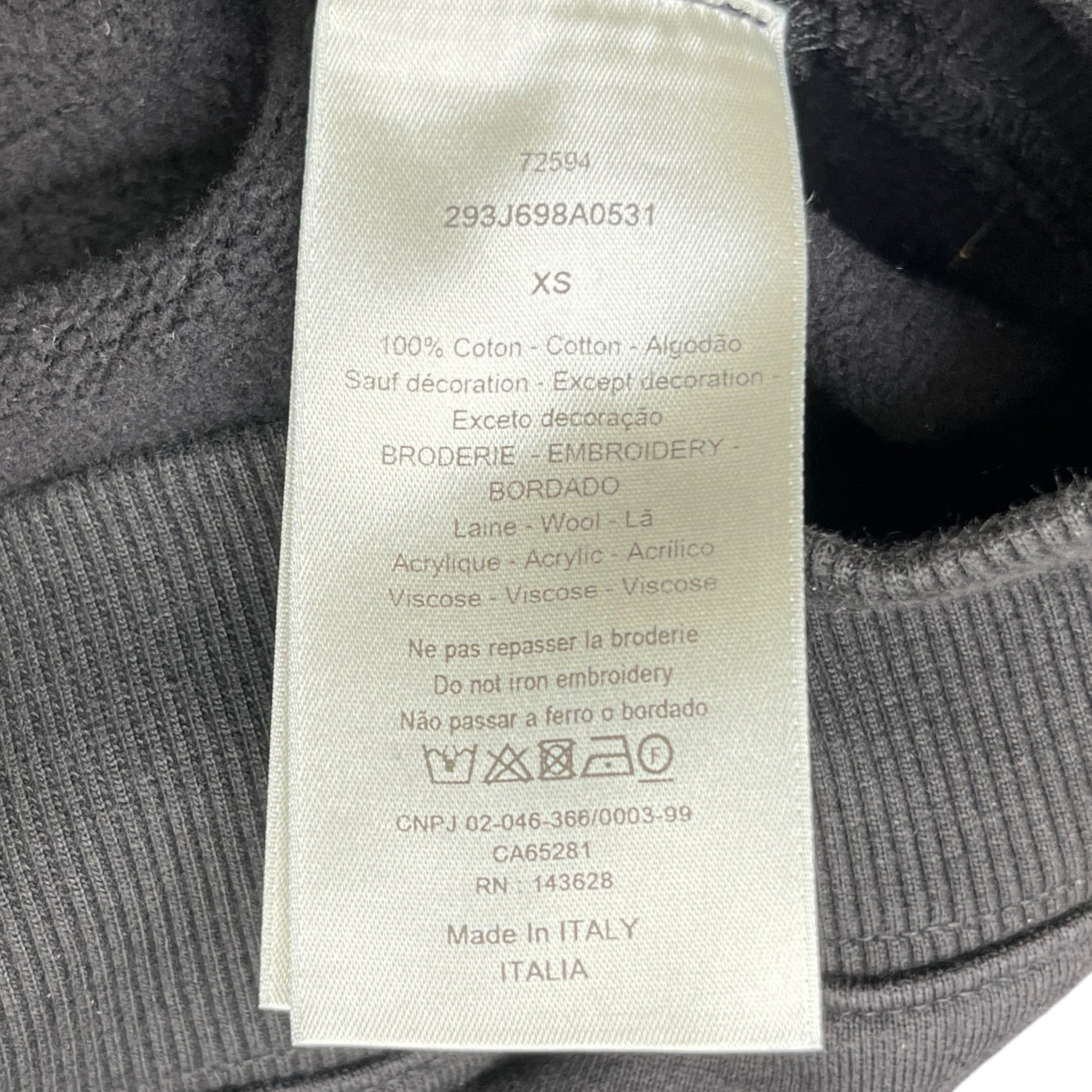 Men's Embroidered Logo Hoodie Black Size XS